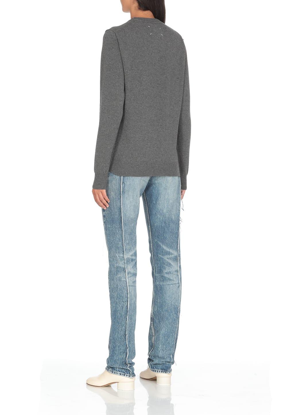 Maison Margiela Cashmere Sweater in Gray | Lyst
