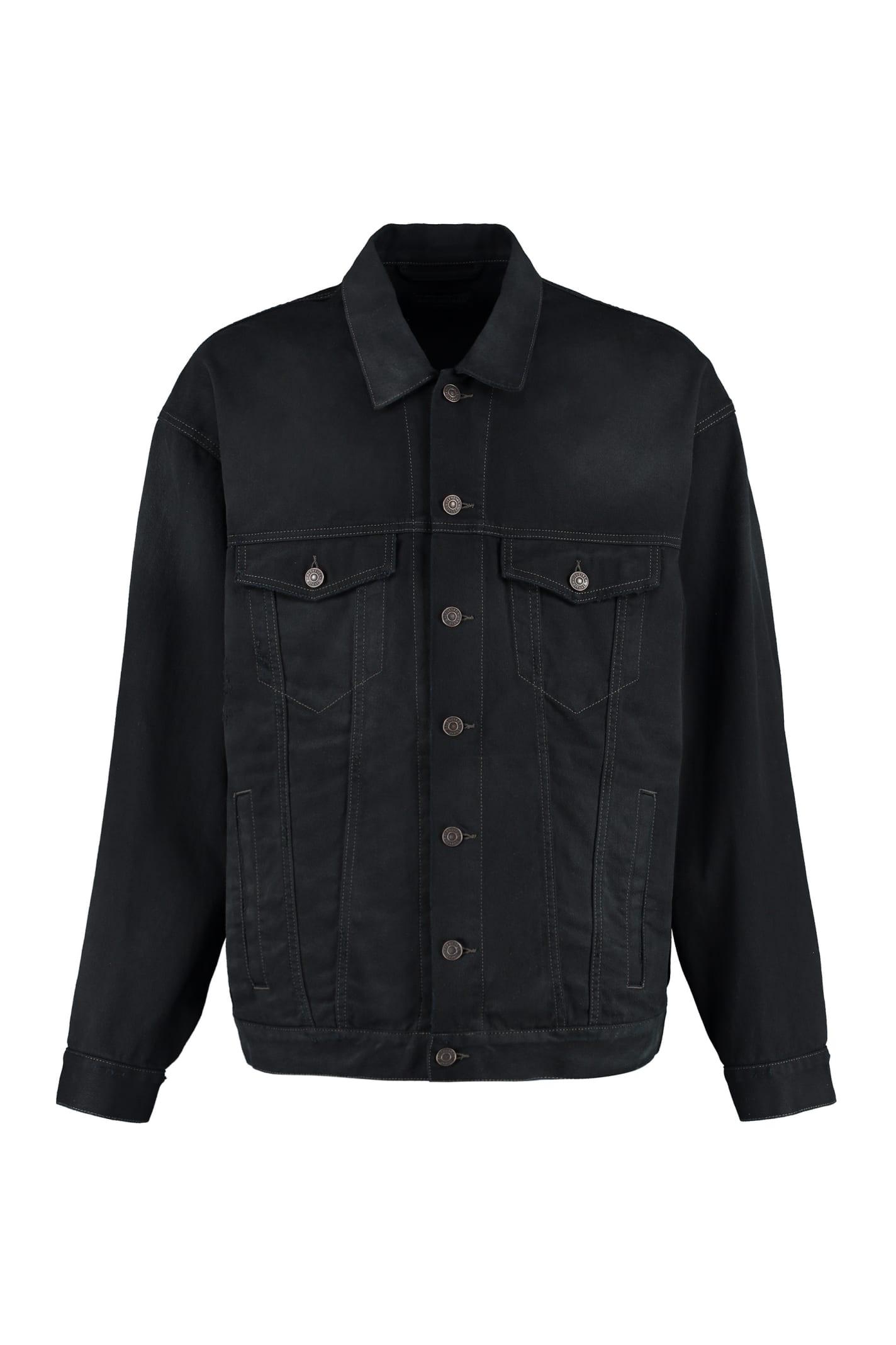 Balenciaga Denim Jacket in Black for Men | Lyst