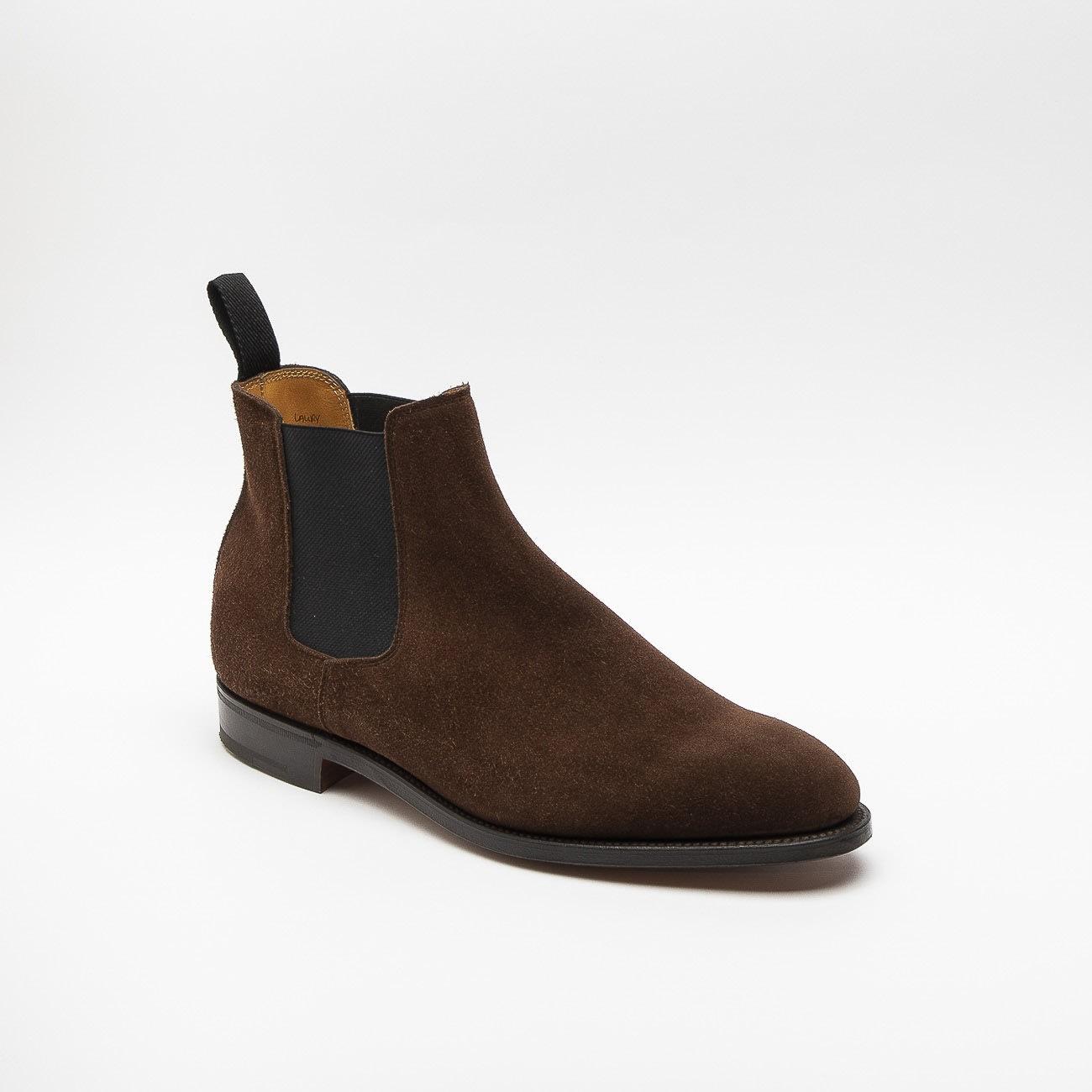 John Lobb Lawry Dark Brown Suede Chelsea Boot (fitting E) for Men Lyst