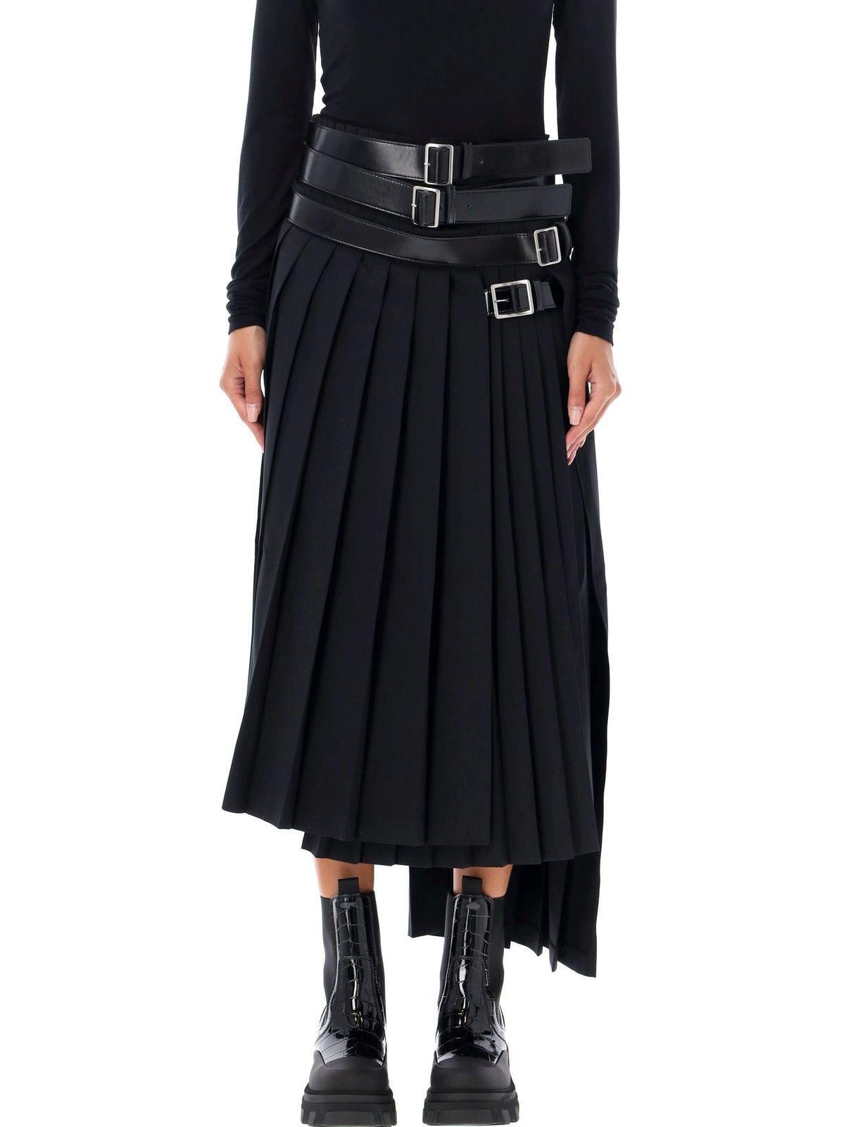 JUNYA WATANABE Wool Long Skirt リボン スカート Plissé wool-blend maxi skirt in black - Junya Watanabe | Mytheresa