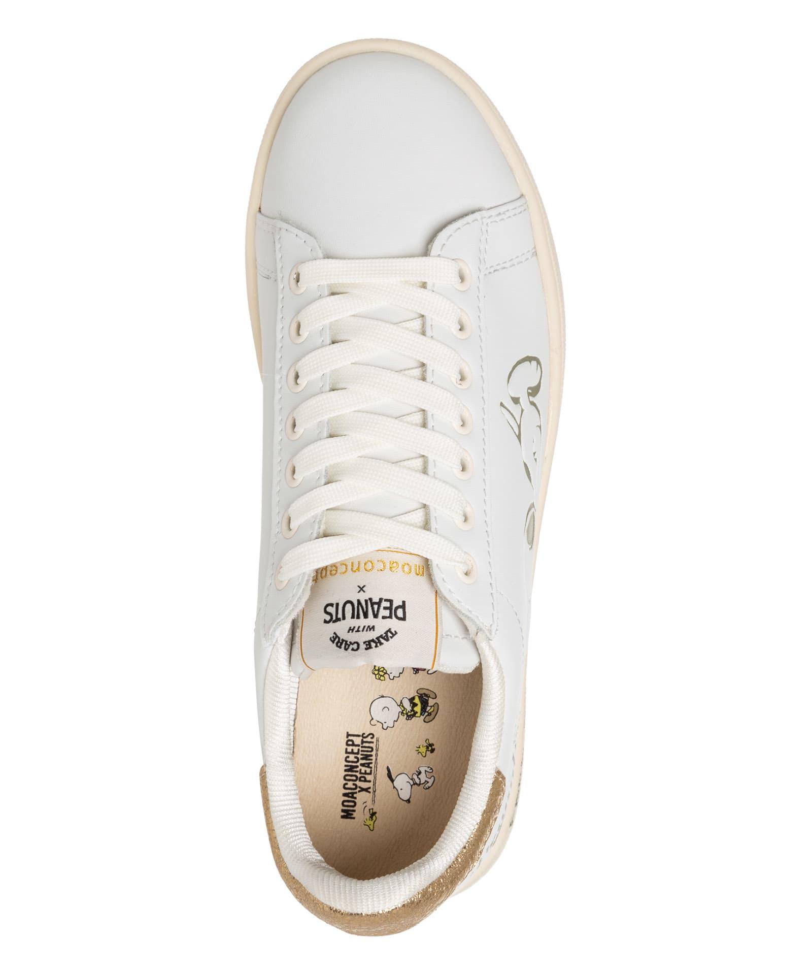 MOA Peanuts Snoopy Gallery Leather Sneakers in White | Lyst