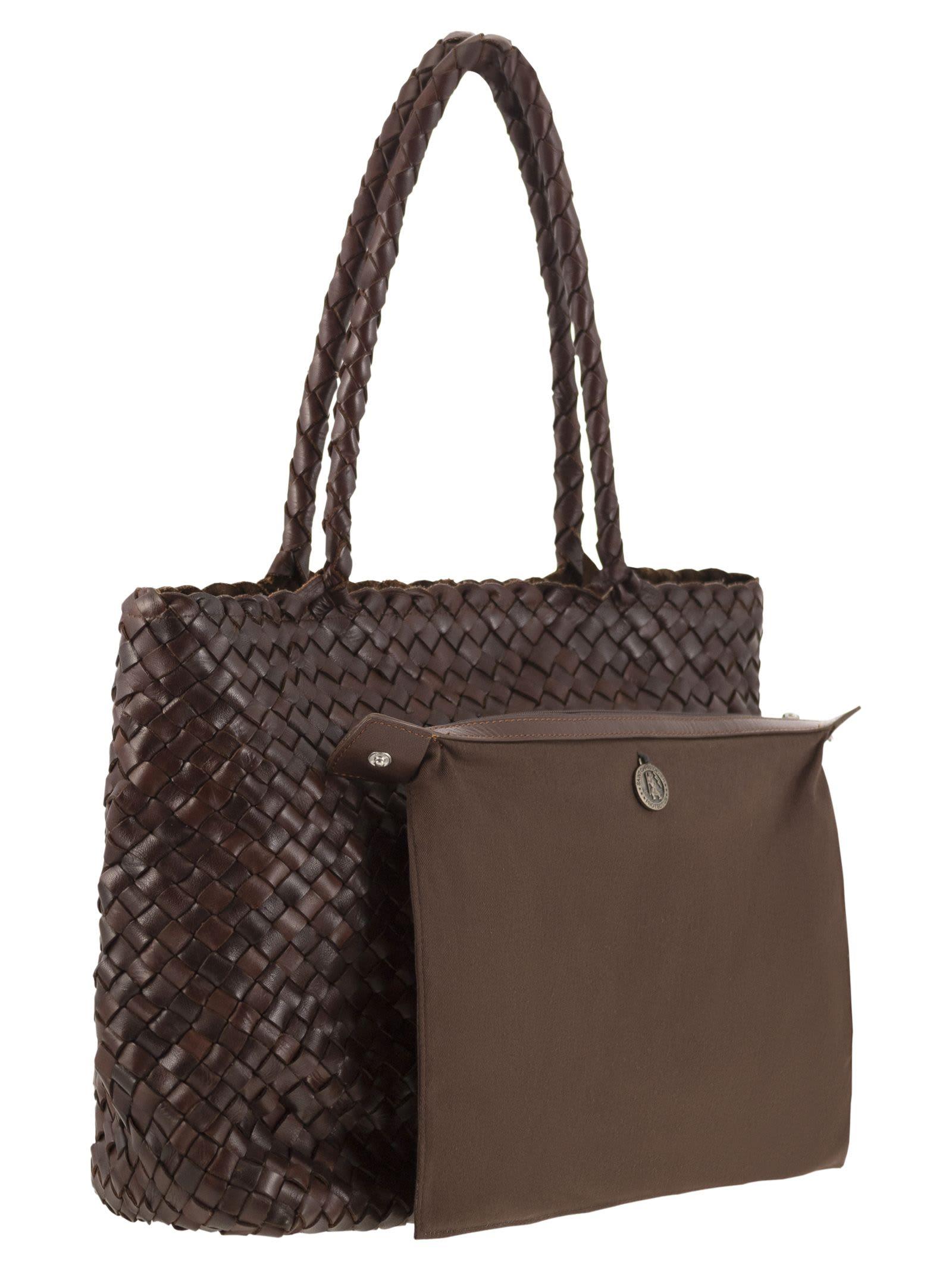 DRAGON DIFFUSION | VINTAGE MESH TOTE 8949 TAN[正規品/関税込] Dragon Diffusion - Vintage Mesh Tote Tan, Woven Leather Bag