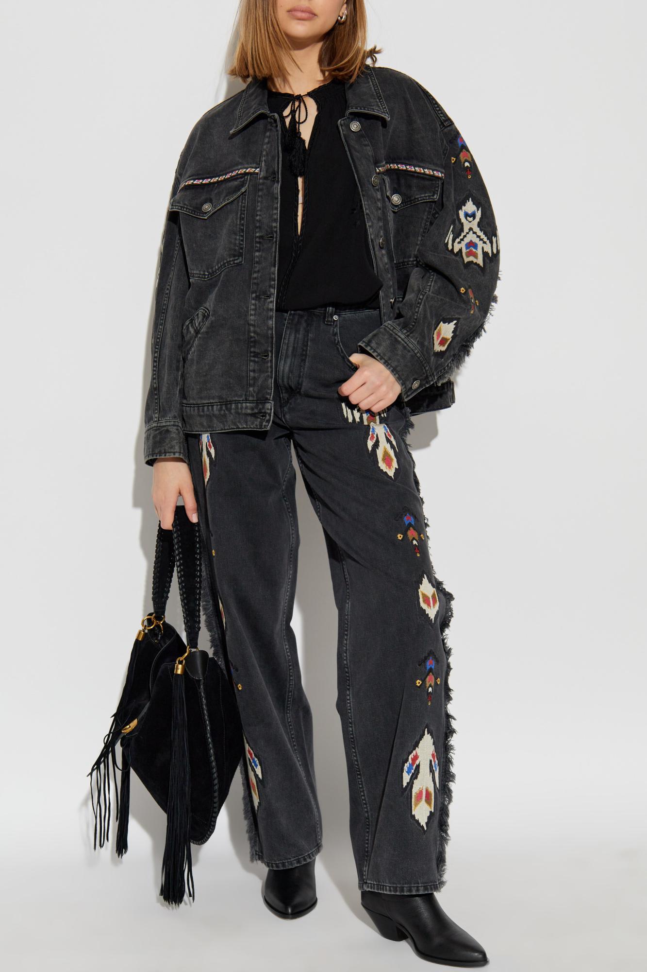 Isabel Marant Denim Jacket Manona, in Black | Lyst