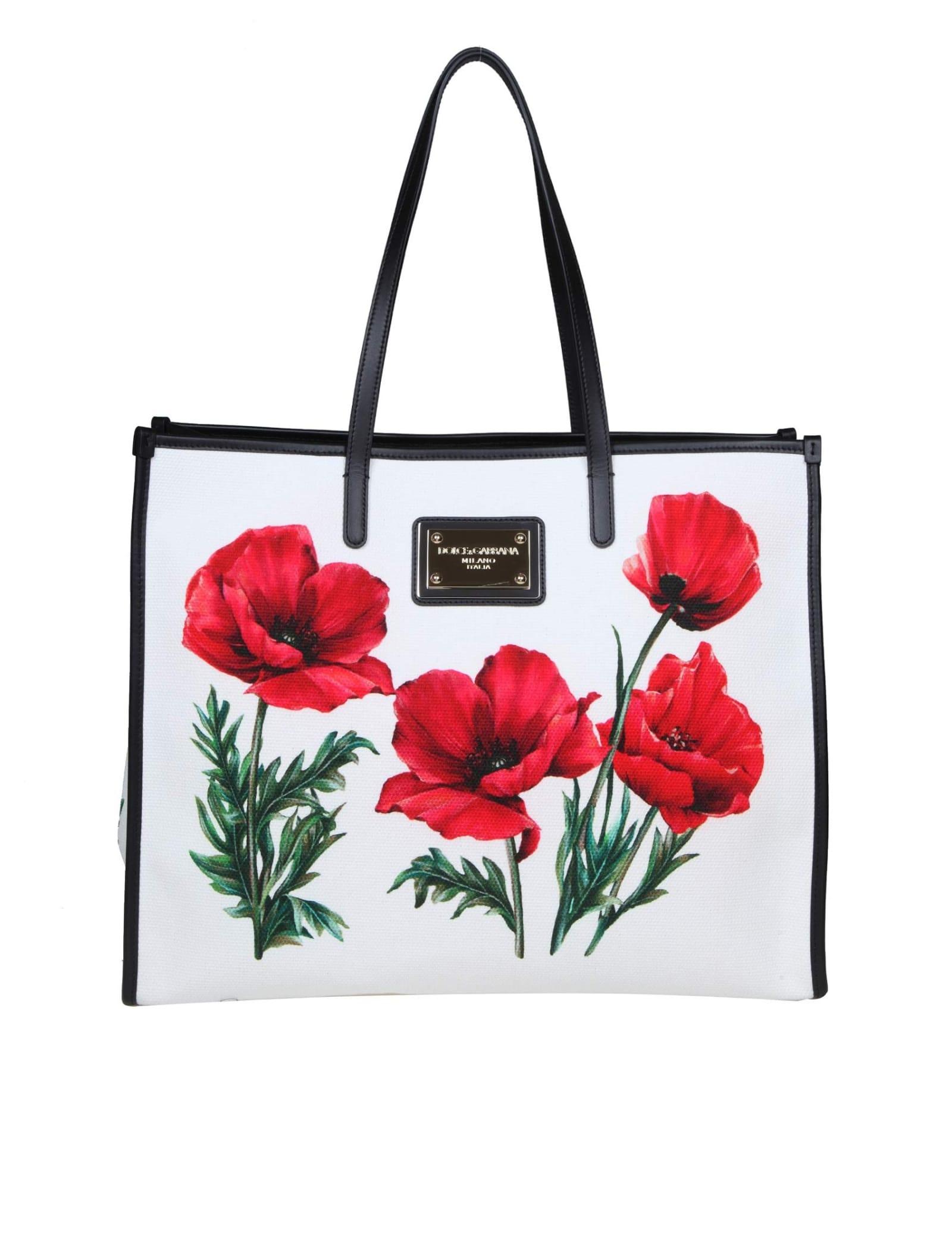 Dolce & Gabbana Dolce E Gabbana Shopping Bag In Canvas With Print in Red |  Lyst