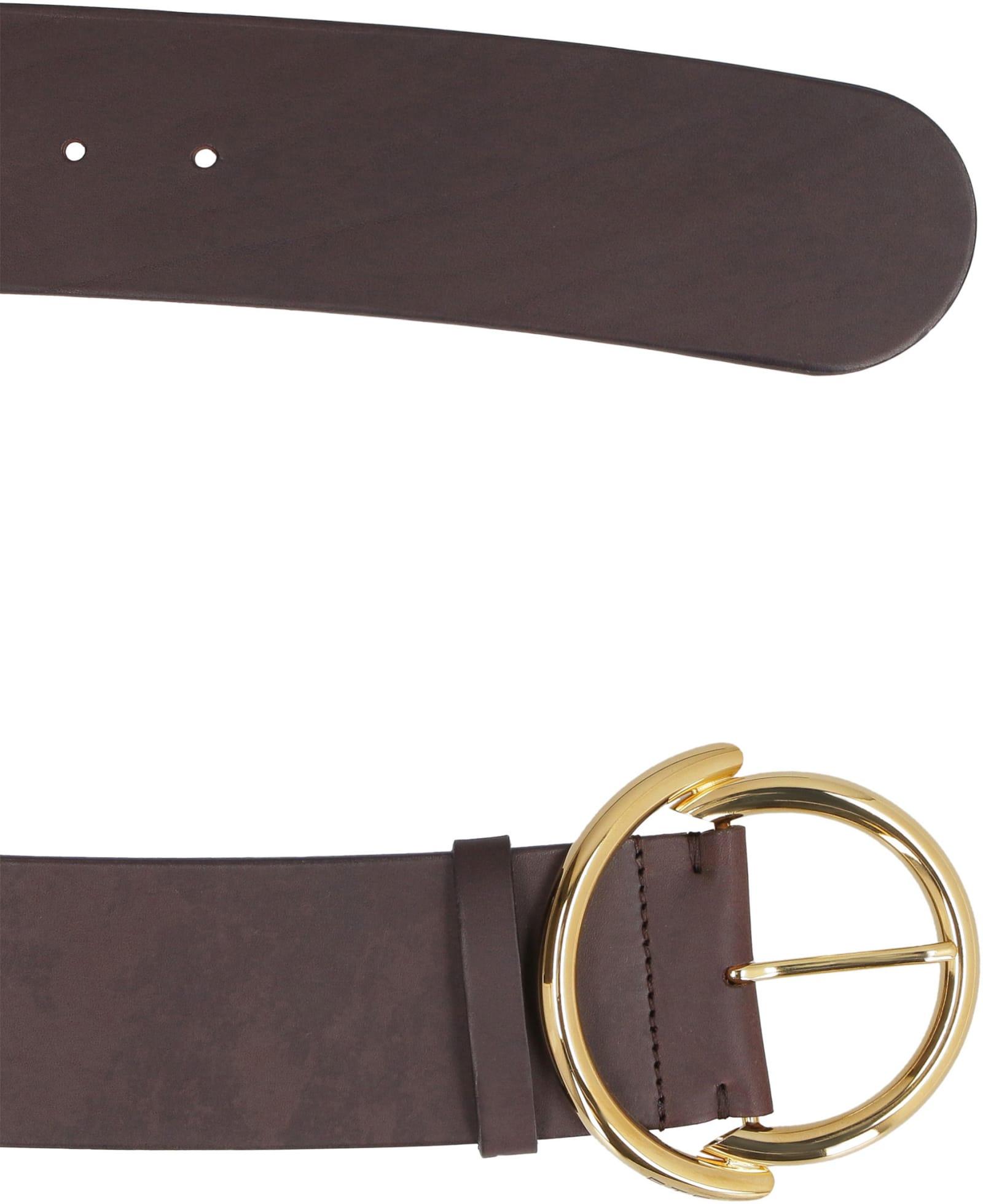 Etro Gold-Buckle Leather Belt
