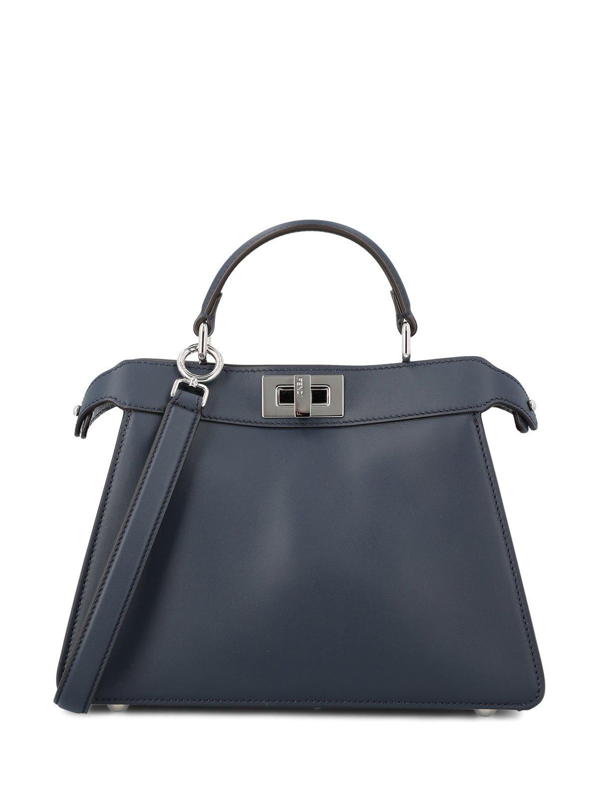 Fendi Peekaboo Lock Twist Top Handle Bag in Blue Lyst