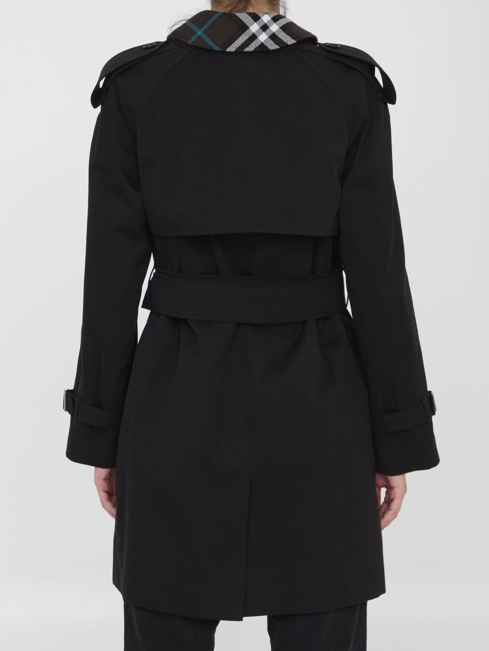 Black burberry raincoat discount