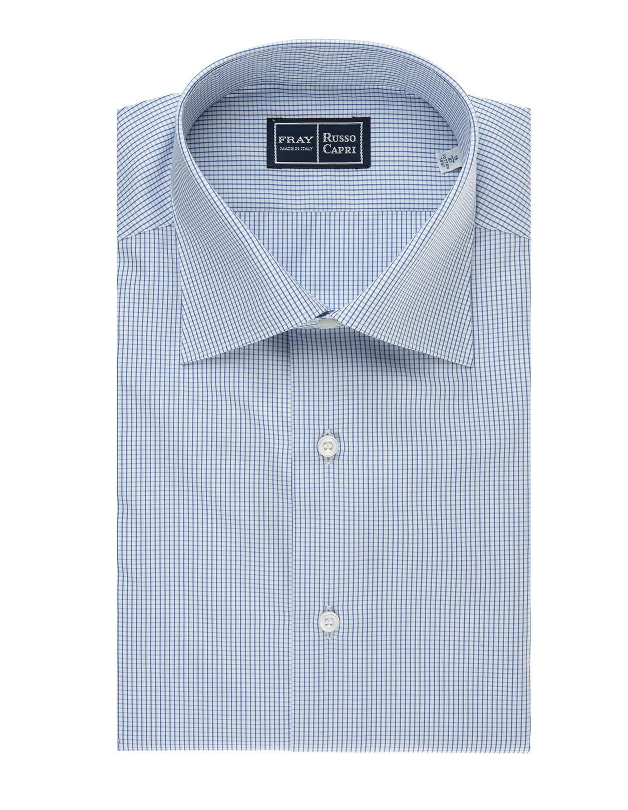Fray White And Blue Regular Fit Shirt With Micro Checks for Men | Lyst