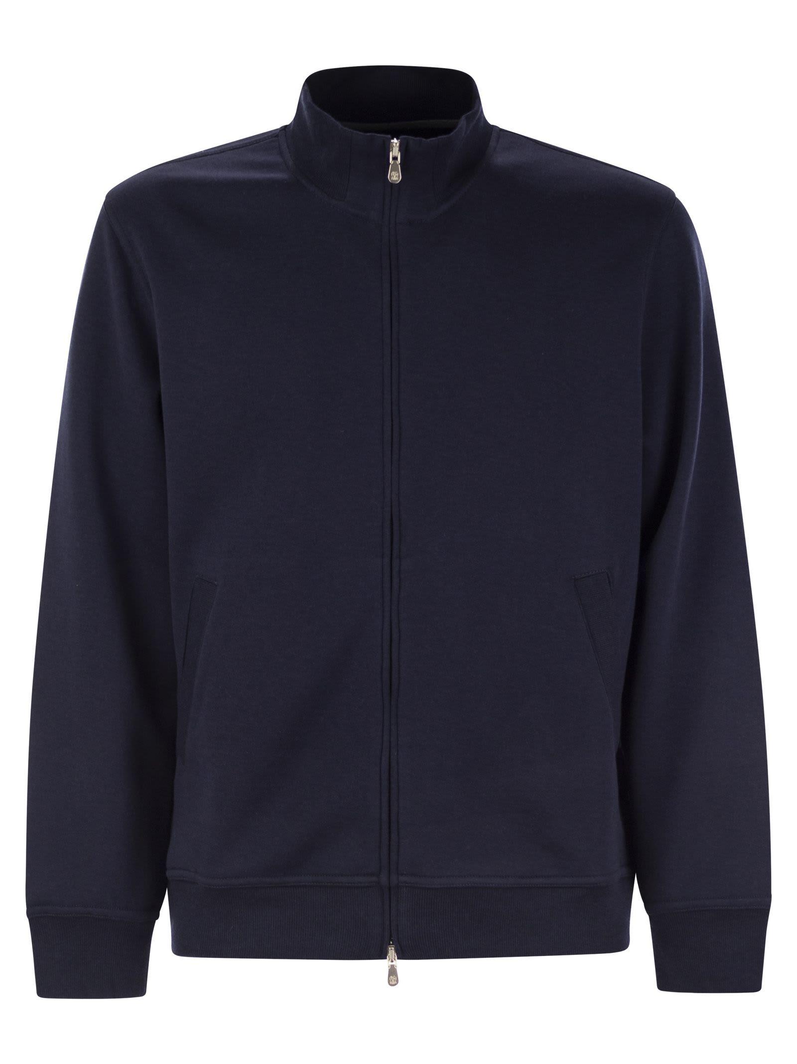 Brunello Cucinelli Double Fleece Topwear in Blue for Men | Lyst