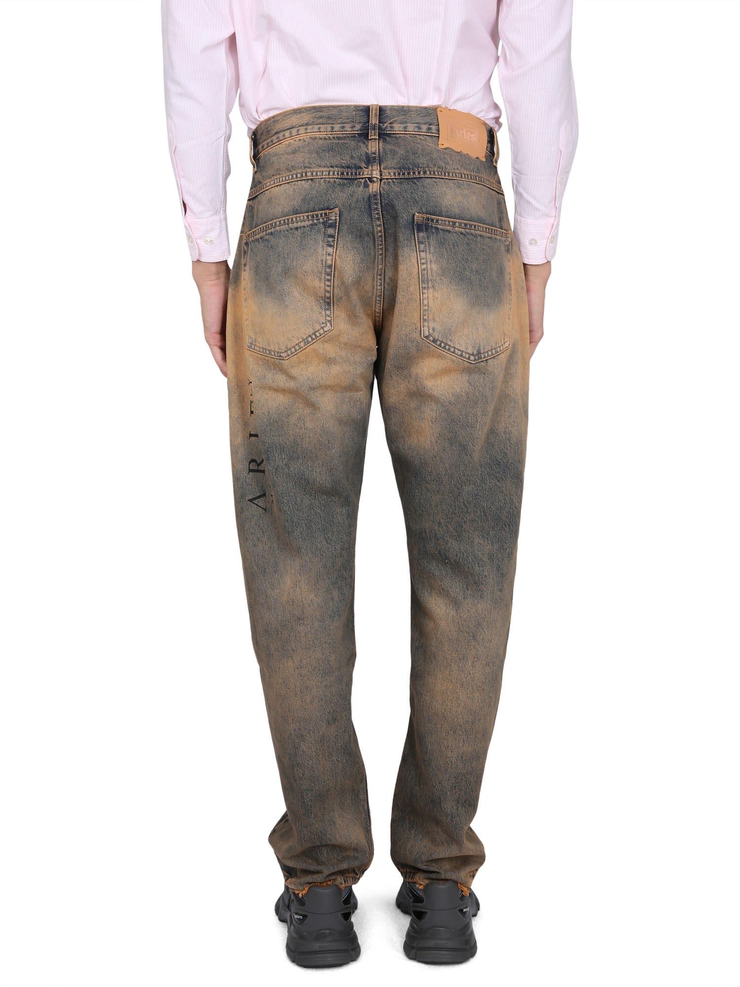 Aries Acid Wash Jeans in Gray for Men | Lyst