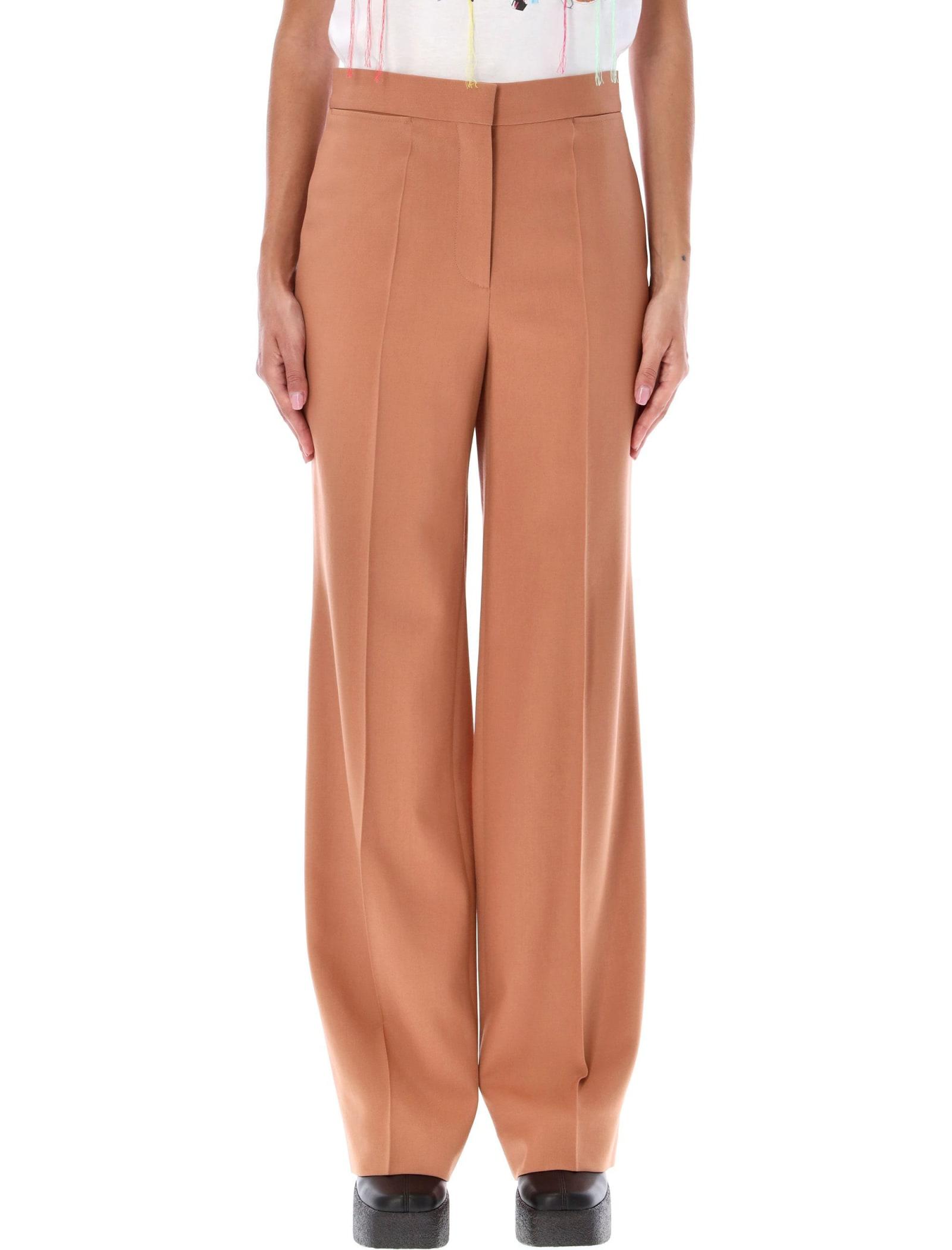 Womens Clothing Trousers Stella McCartney Cotton Wide Leg Jeans in Pink Slacks and Chinos Wide-leg and palazzo trousers 