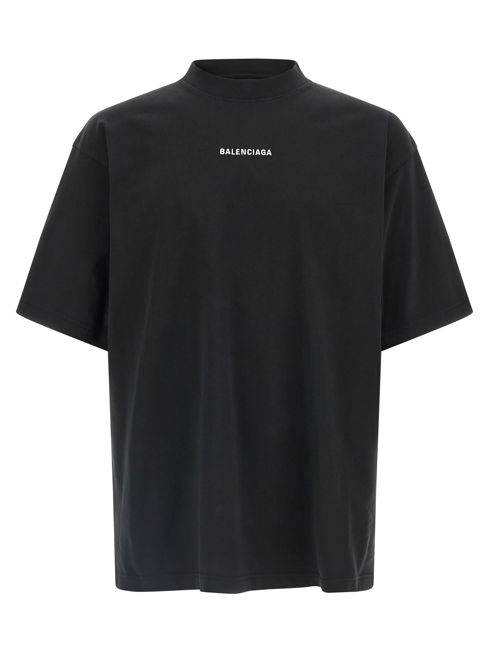 【関税&送料込】Balenciaga Black New Balenciaga Back Medium Men's Taped Balenciaga Back T-shirt Medium Fit in Heather