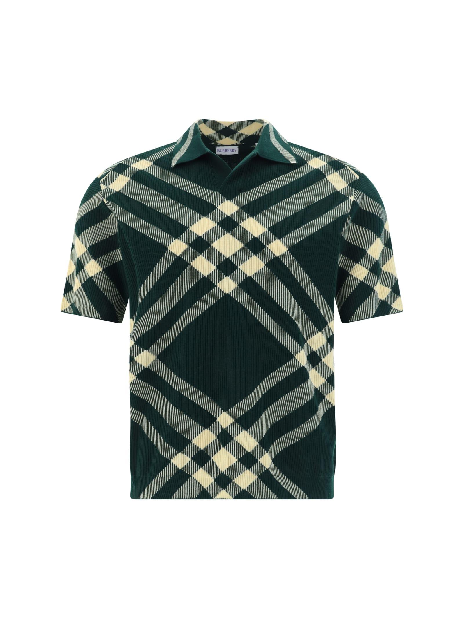 Burberry green polo shirt hotsell