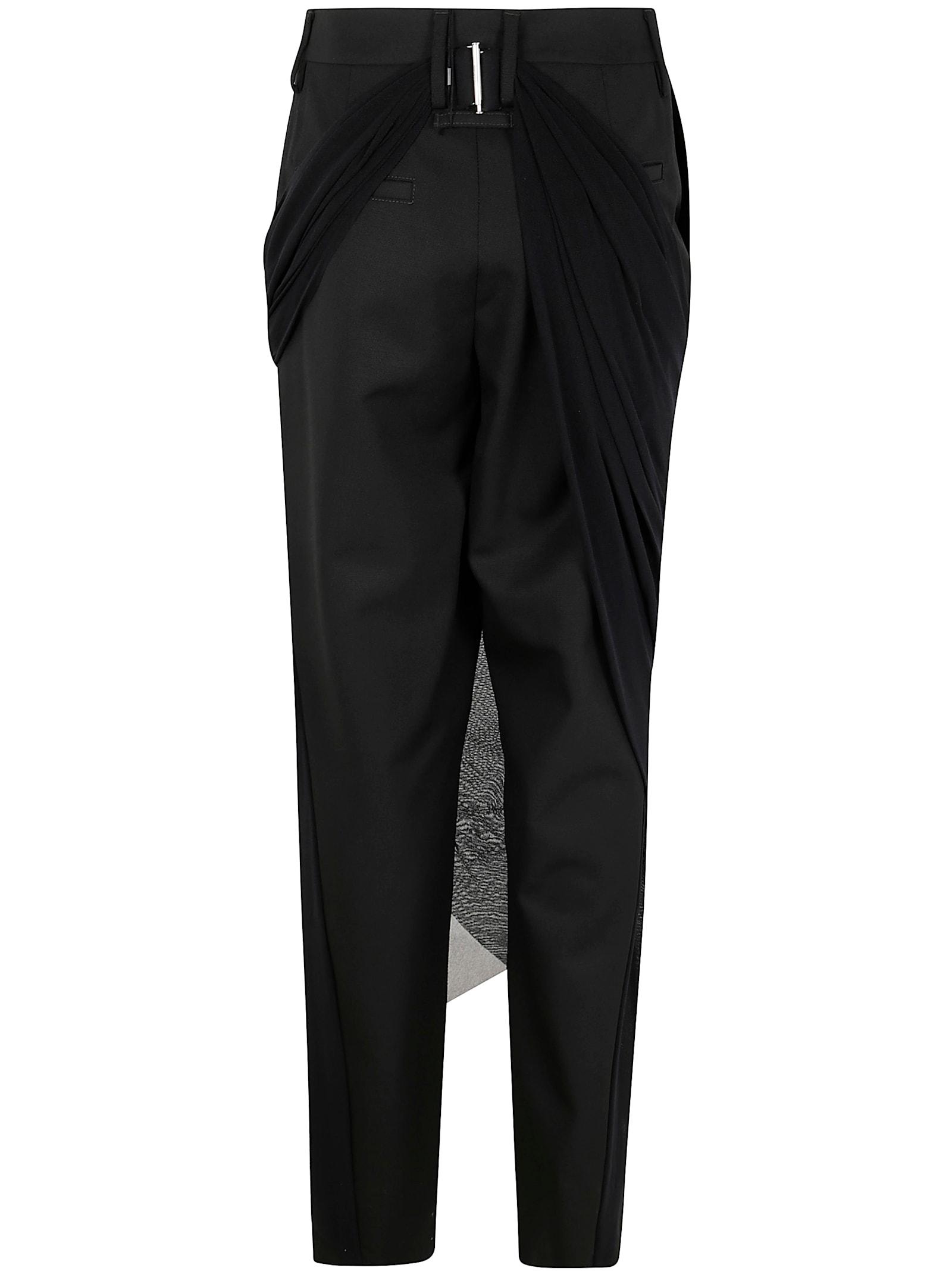 Jean Paul Gaultier Tailored Pant With Mesh Sarong in Black
