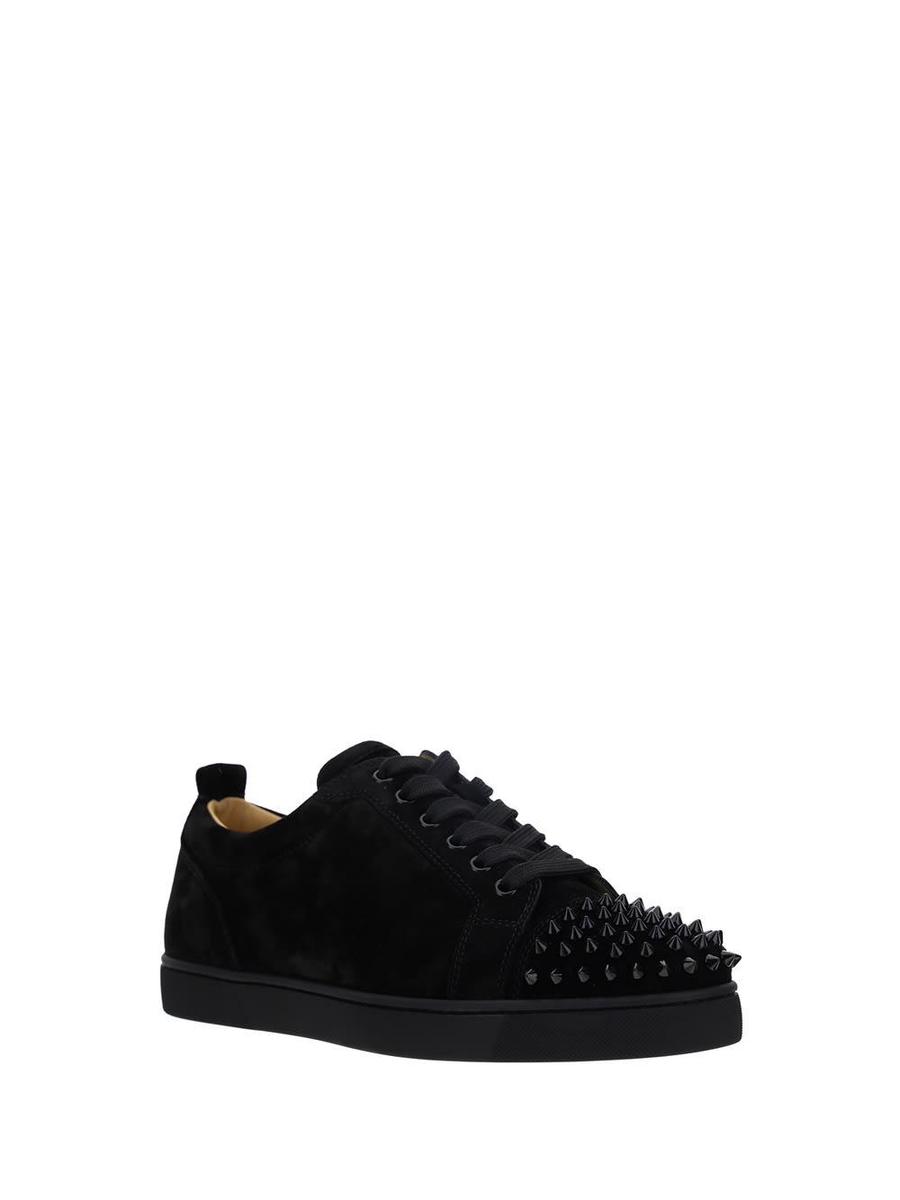 Christian Louboutin Lou Spikes Suede Sneakers in Black for Men