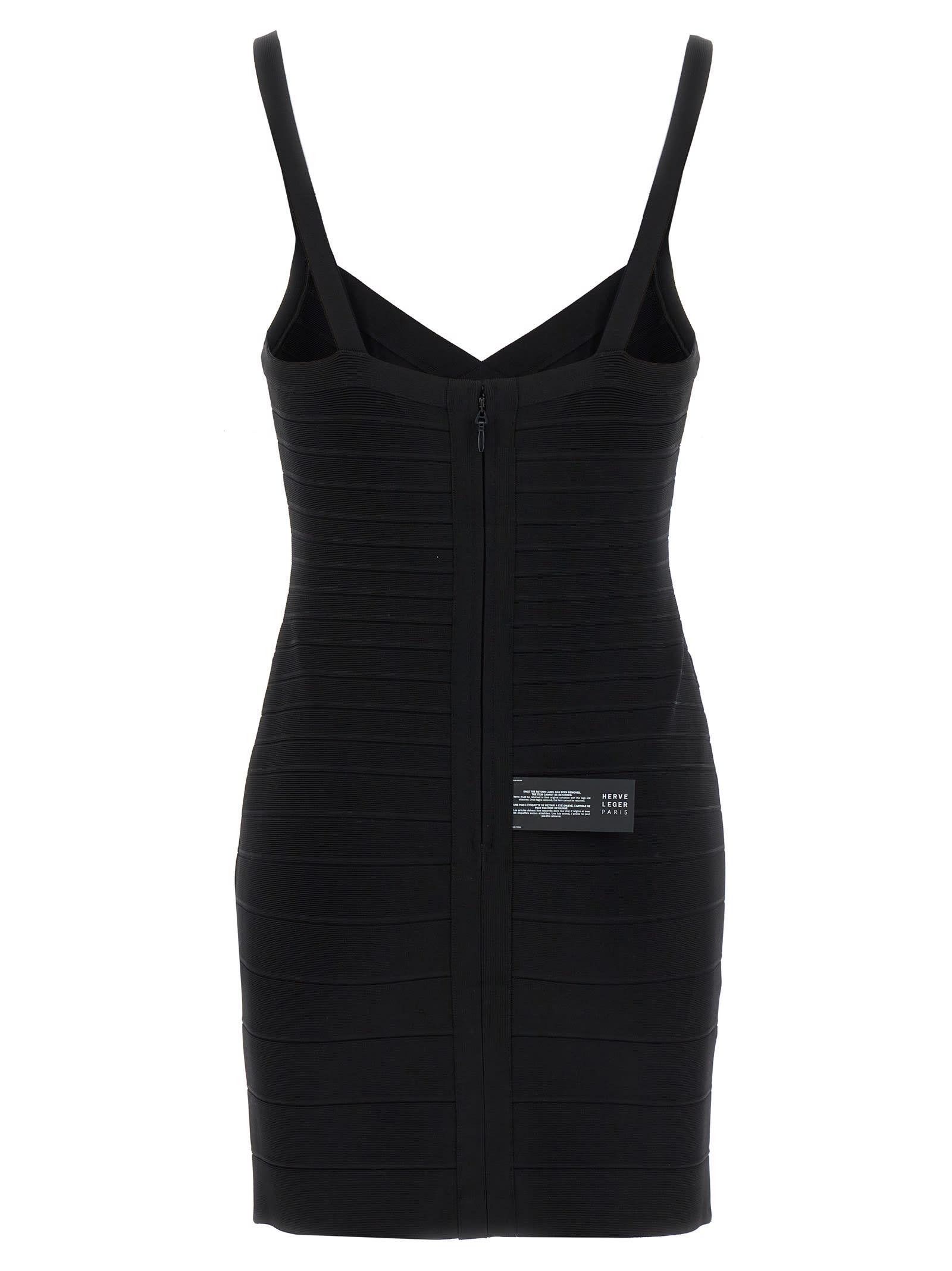 Short Black Spaghetti Strap Herve Leger Dress Bandage Straps Dress