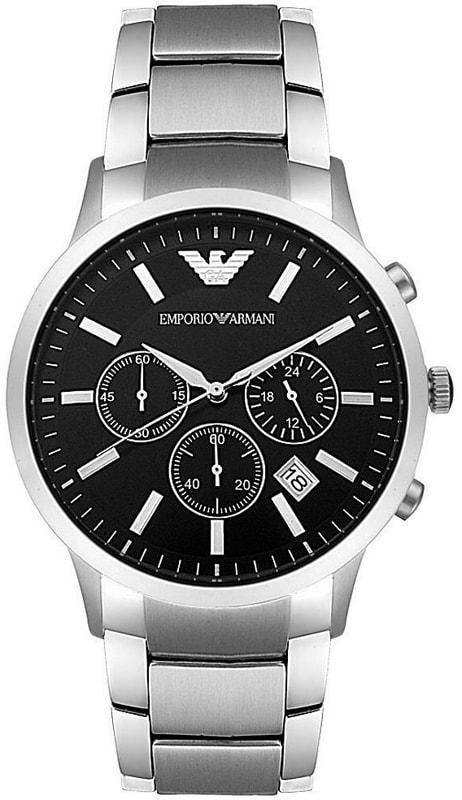 Emporio Armani Watch Chrono Renato Large Ar2434 Watches in Black for Men |  Lyst