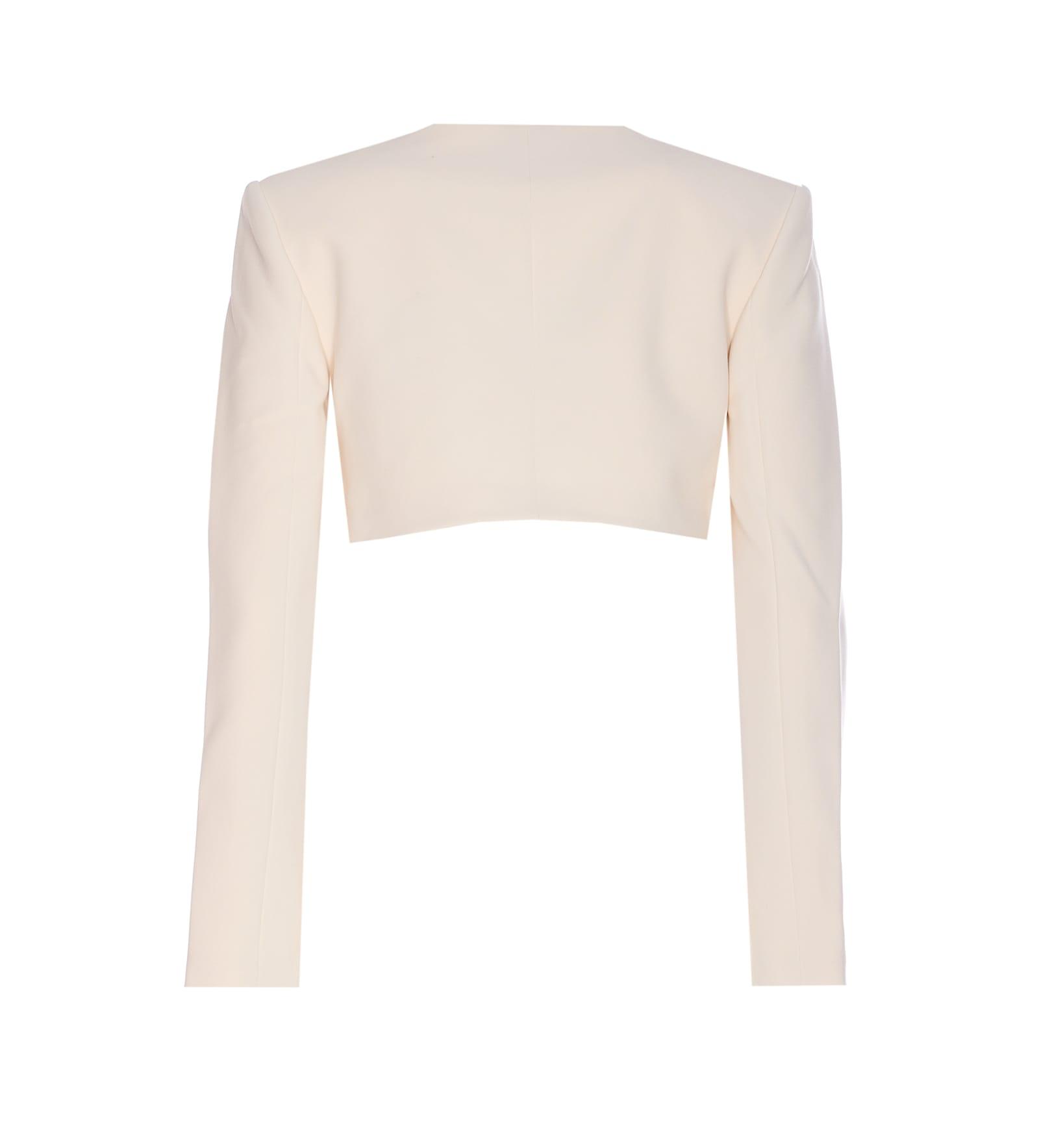 【送料&関税込】self-portrait 3d Sequin Cropped Jacket Self-Portrait 3D Sequin Cropped Jacket in White | Lyst