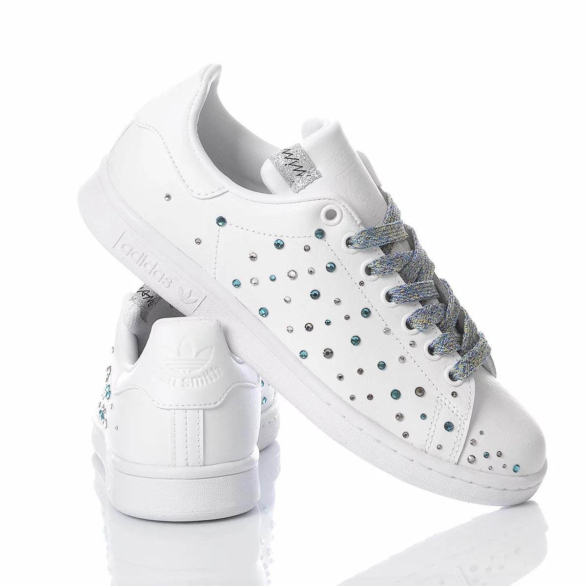 MIMANERA Adidas Stan Smith Aqua Customized in White | Lyst