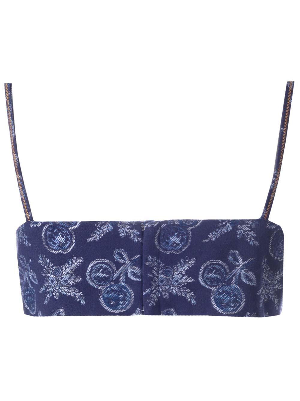 Etro Jacquard Denim Bralette Top