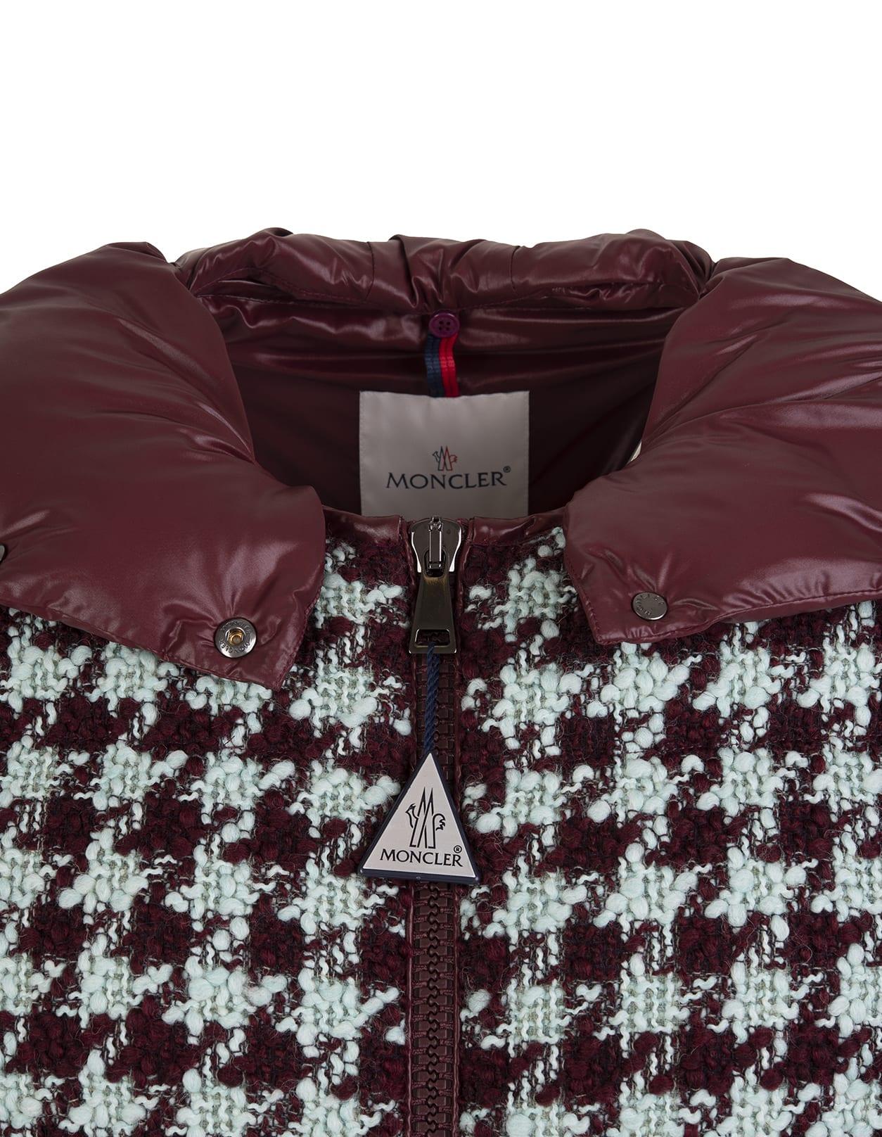 Moncler Tweed Mint Green And Burgundy Chevril Short Down Jacket in Purple -  Save 38% | Lyst