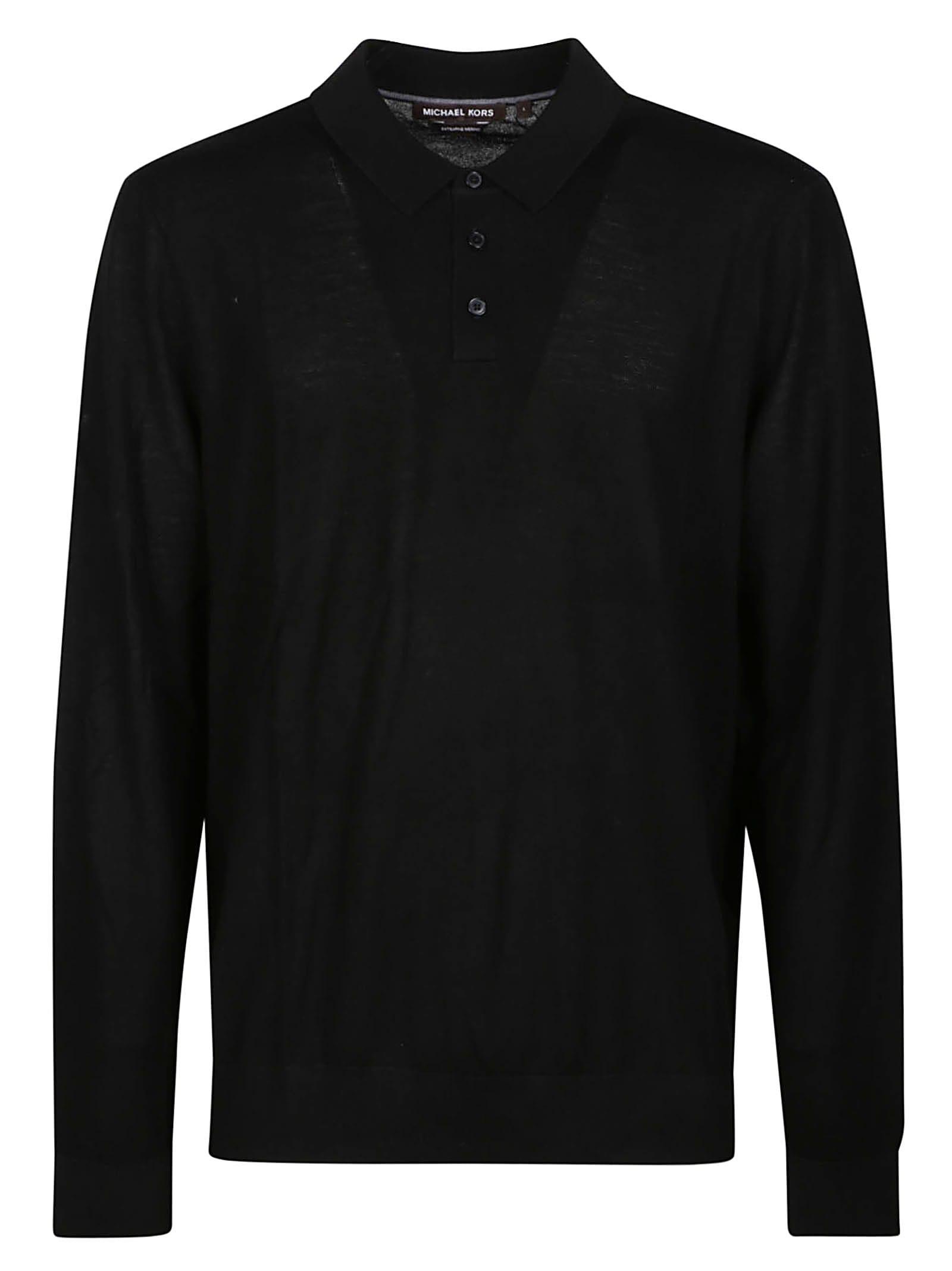Michael Kors Core Long Sleeve Polo Shirt in Black for Men Lyst UK