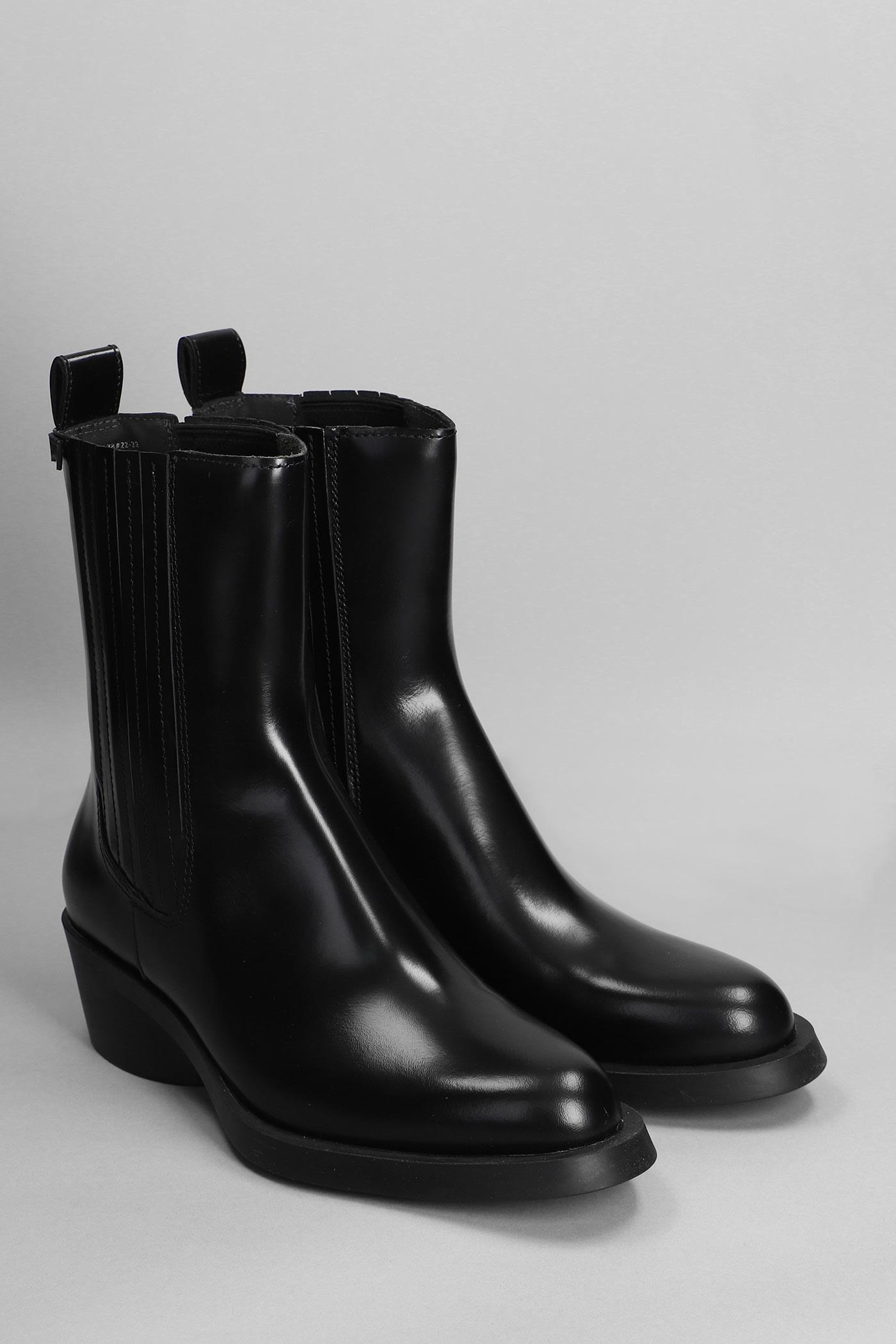 Camper Bonnie Texan Ankle Boots In Black Leather | Lyst