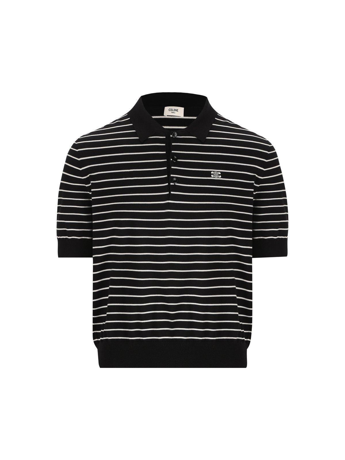 celine--Triomphe-Striped-Polo-