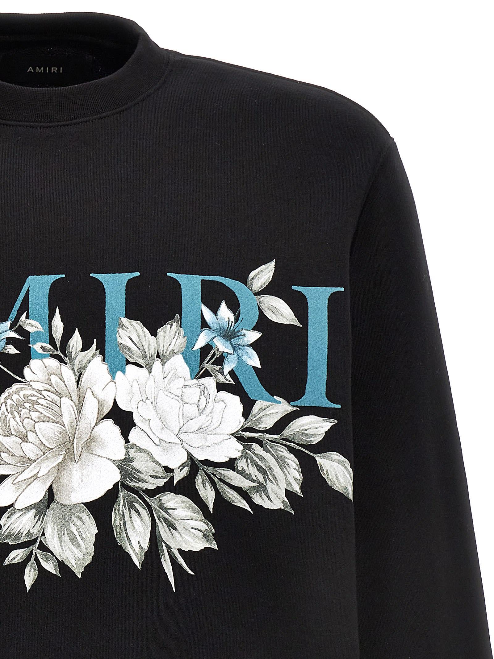 Amiri Floral Logo Sweatshirt in Black for Men | Lyst