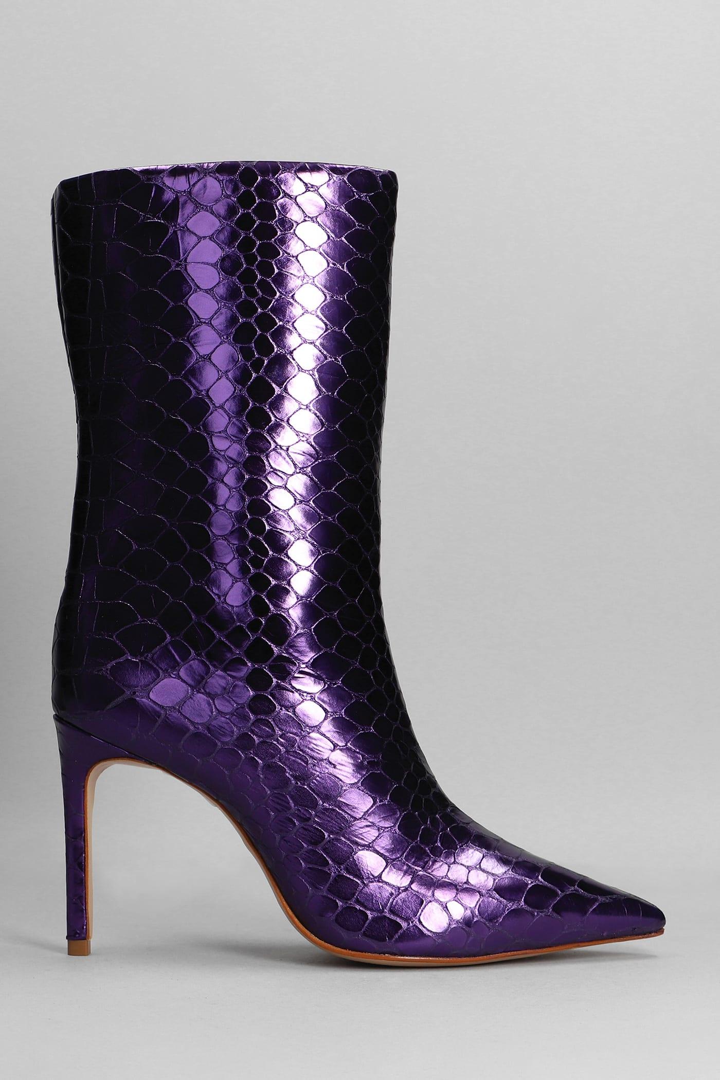High Heel Boots Purple