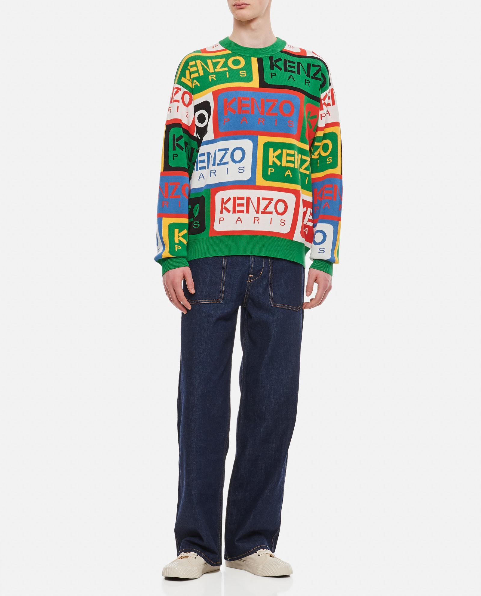 KENZO Label Jumper in Green for Men | Lyst