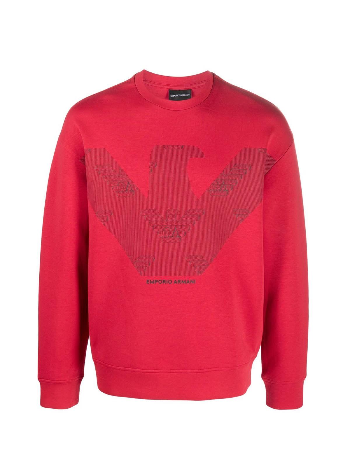 Emporio Armani Cotton Sweatshirt in Red 