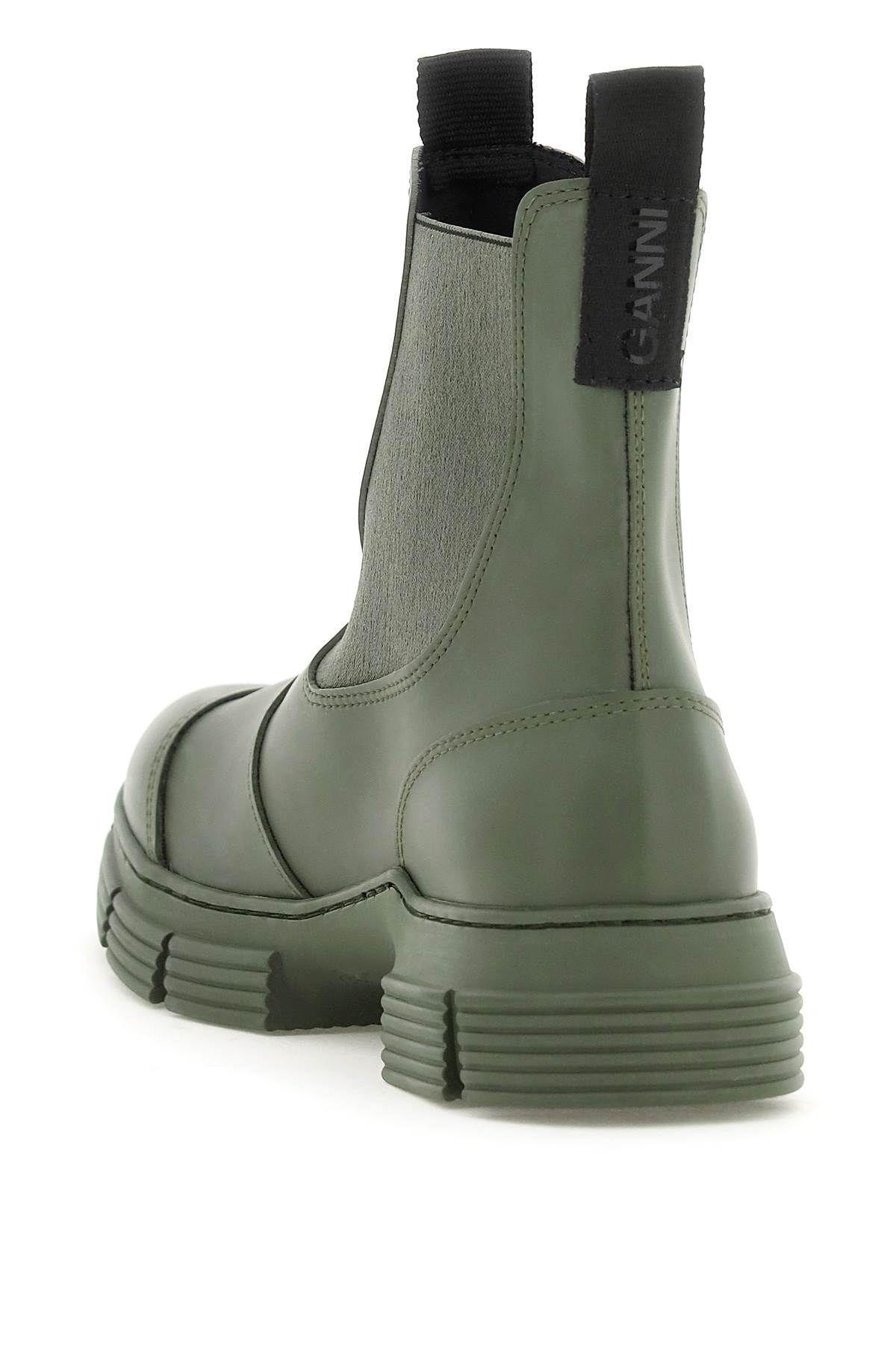 Ganni Recycled Rubber Ankle Boots in Green | Lyst