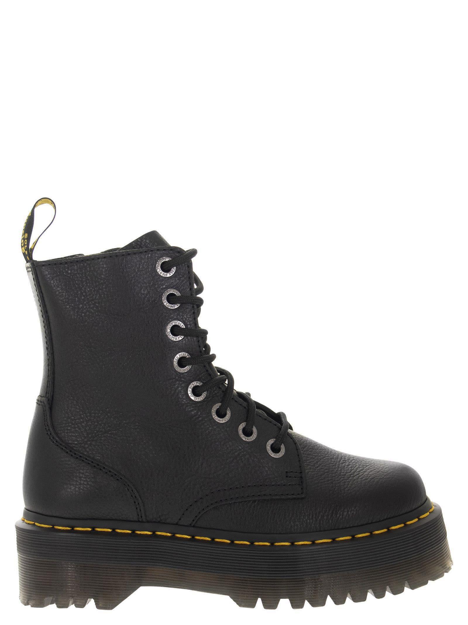 Dr. Martens Jadon Pisa - Leather Platform Boots in Black | Lyst