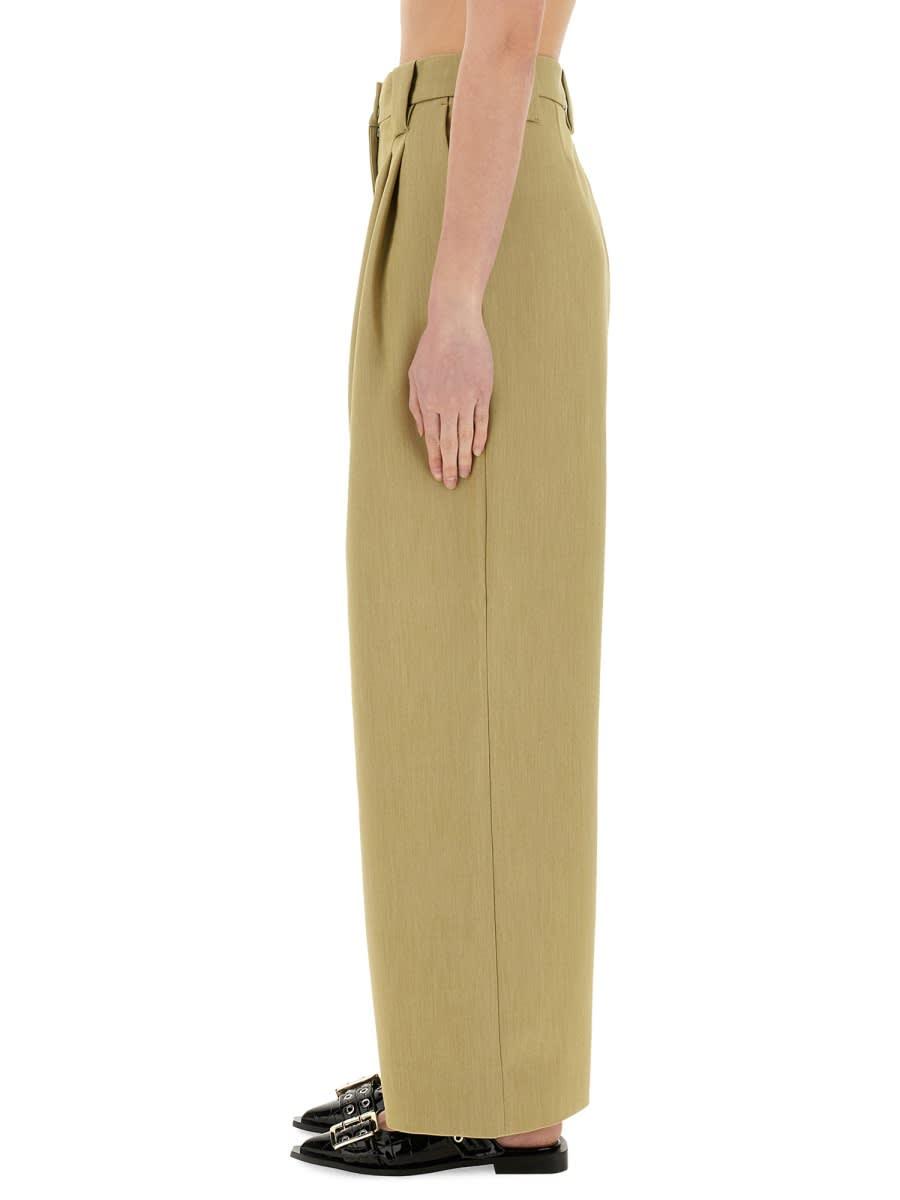 Ganni Twill Suit Pants in Green | Lyst