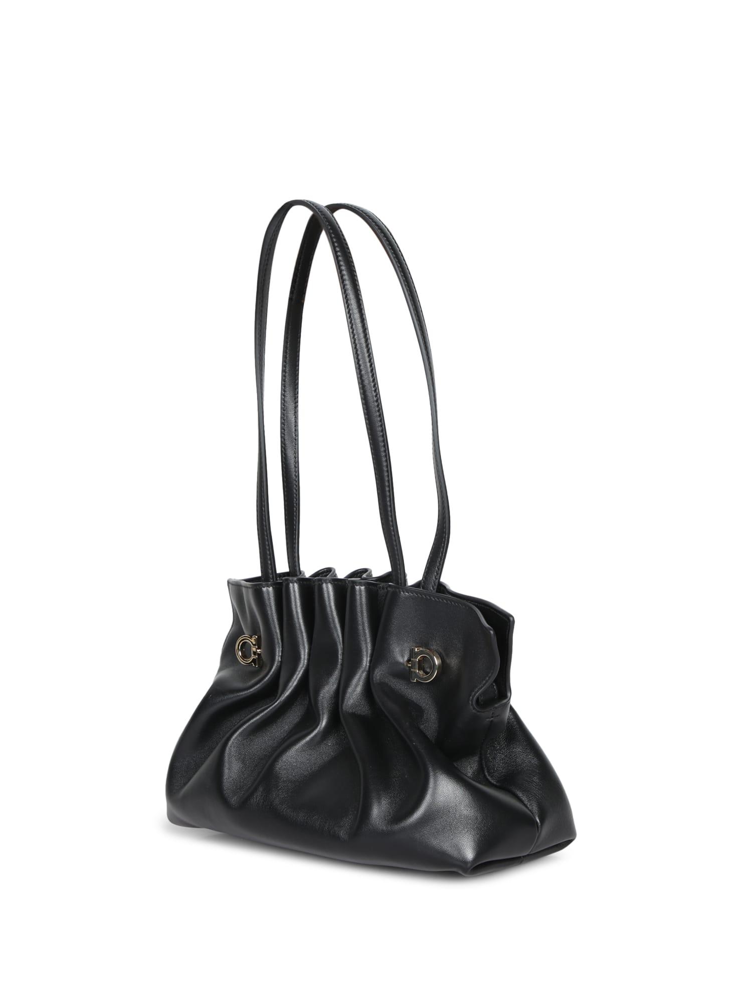 【送料&関税込】Ferragamo Gancini Piercing Black Bag Ferragamo Gancini Piercing Bag in Black | Lyst