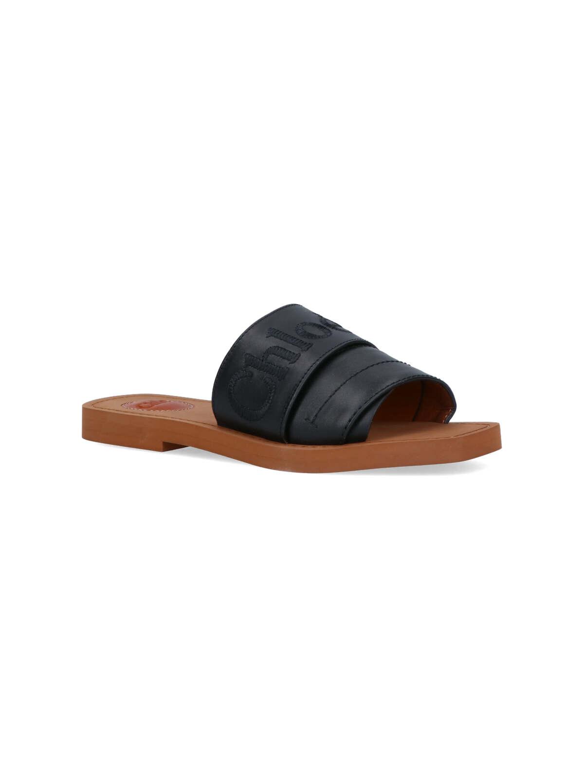 Chloe black flat sandals store
