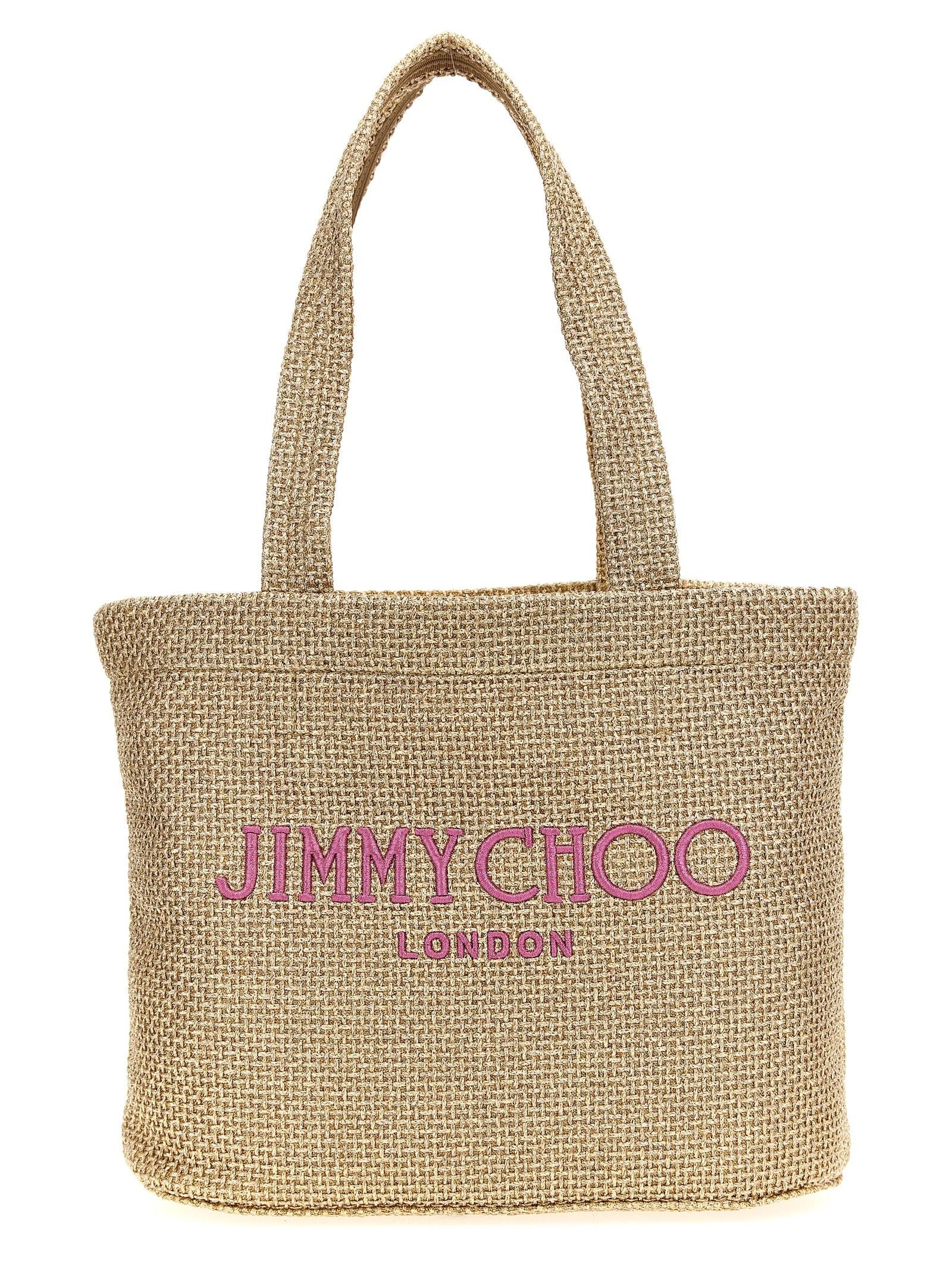 【Jimmy Choo】BEACH TOTE E/W M◆0000095137TZI Jimmy Choo Beach Tote E/W M in Natural | Lyst