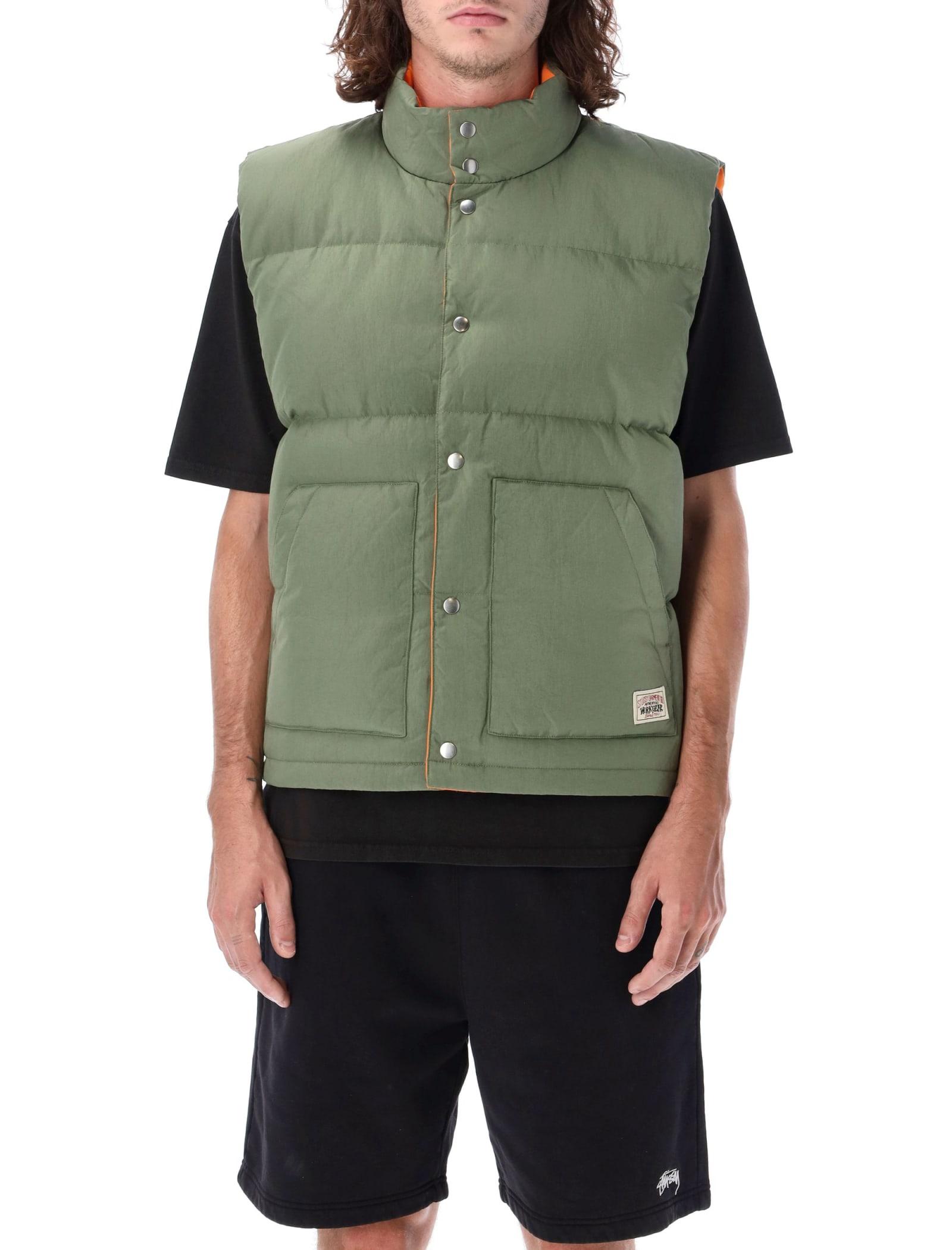 Stussy Reversible Down Work Gear Vest in Green for Men | Lyst UK