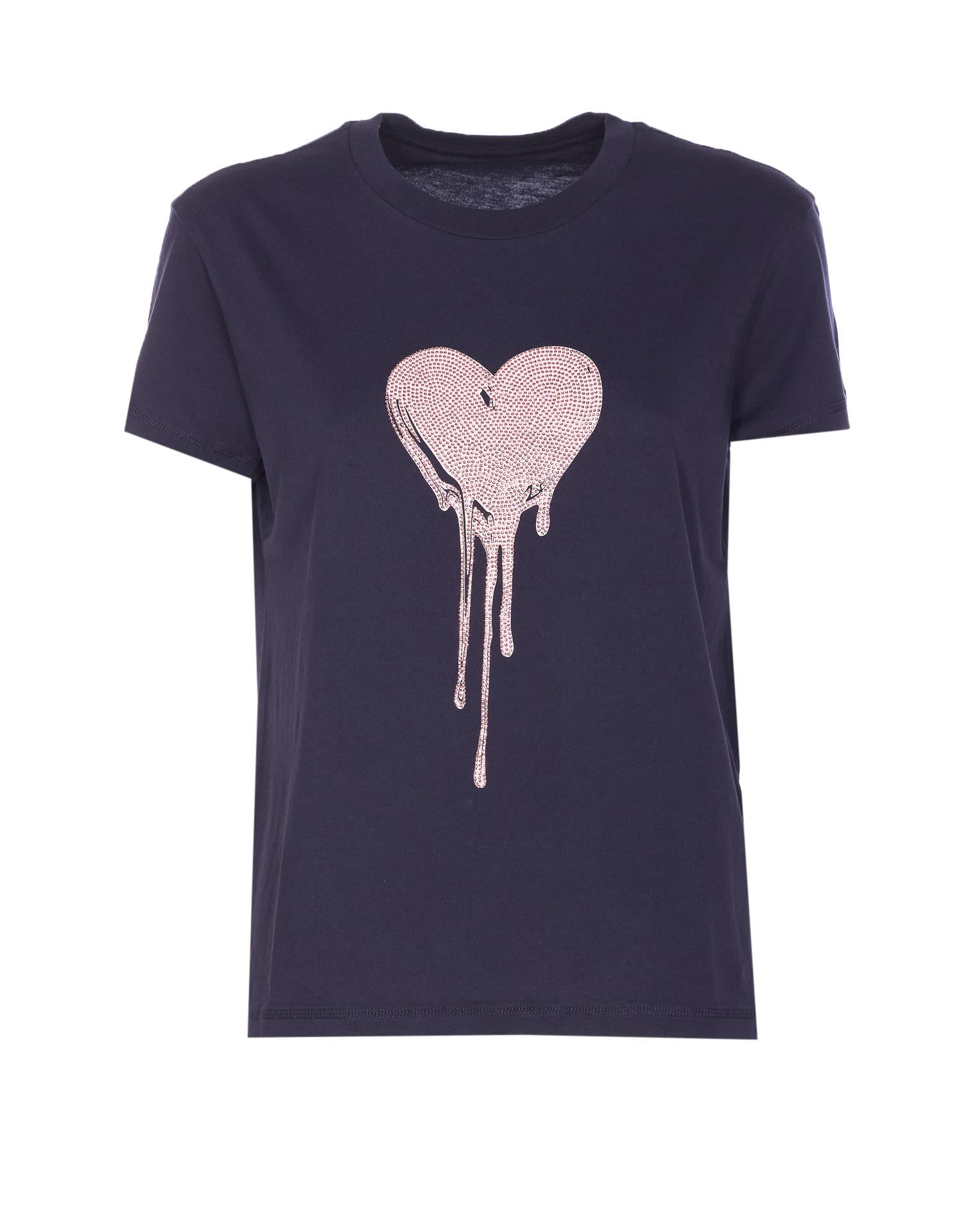 T-shirt Zadig & Voltaire Skinny Cœur Constellation - Taille XS, Blanc, Neuf Avec étiquettes (NWT)