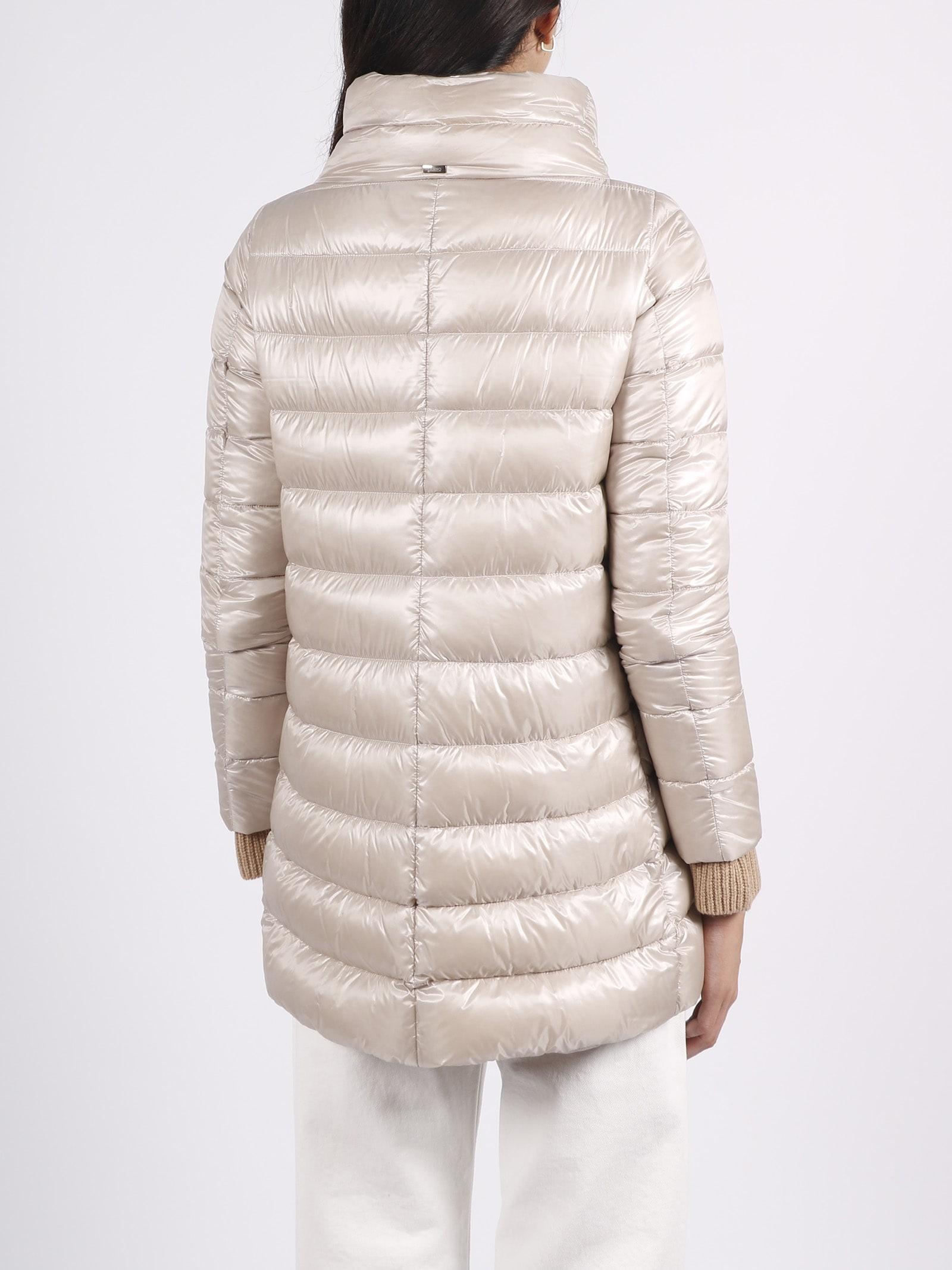 Herno Amelia A-shape Down Jacket in Natural | Lyst