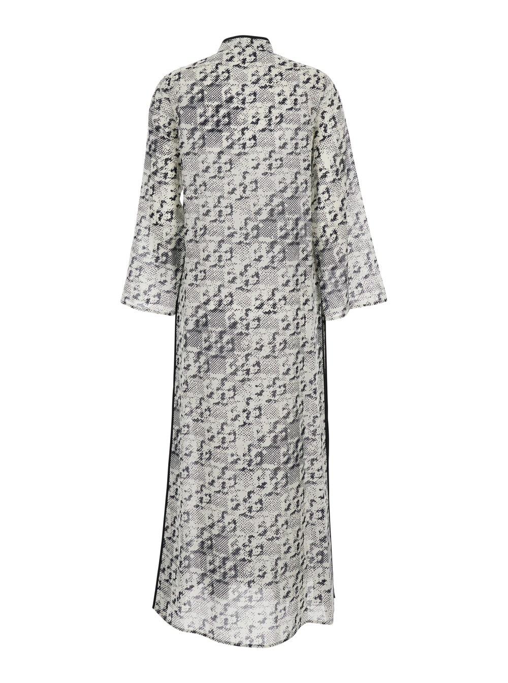 【可愛い柄♪】Tory Burch Grey Kaftan With Contrasting trim Tory Burch Kaftan With Contrasting Trims And Eyelet Closure