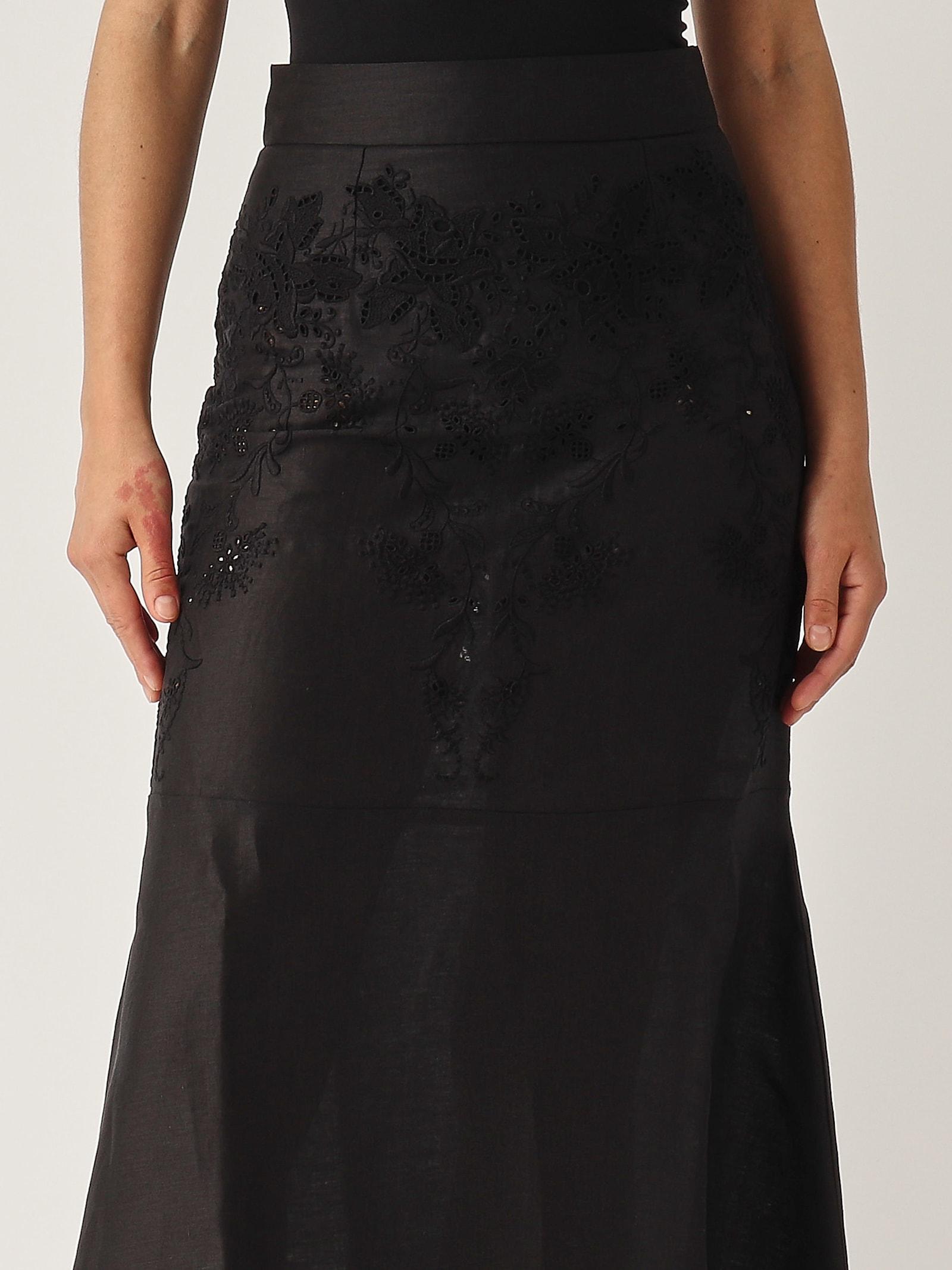 スカート ERMANNO SCERVINO Long cloth skirt Black black worsted wool Tabou long skirt