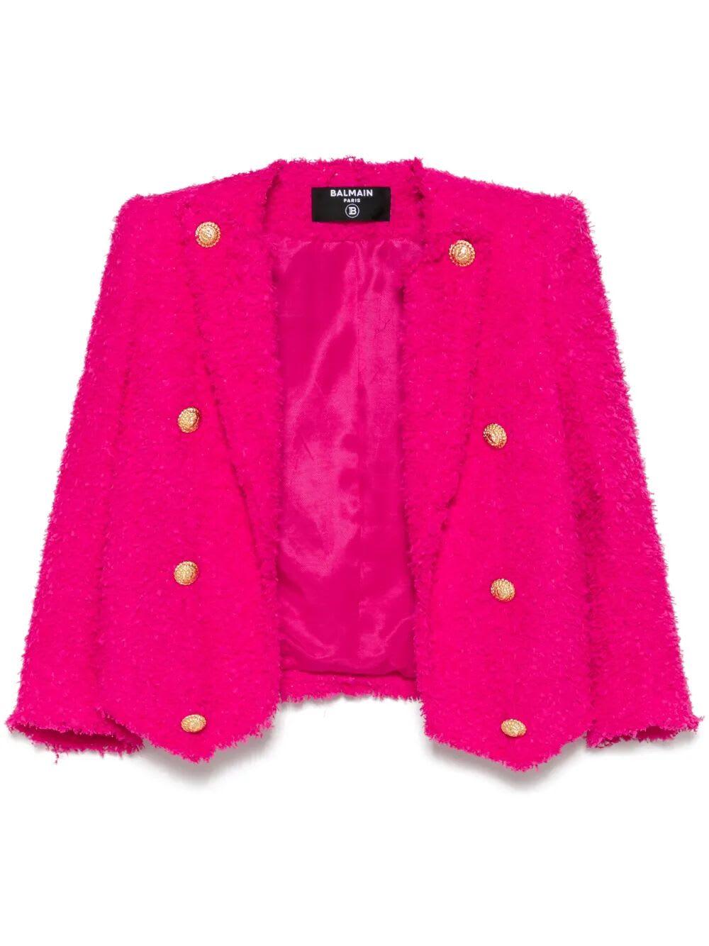 ジャケット BALMAIN 8 BUTTON TWEED SPENCER JACKET (EF0SC226XC67 4BN) Balmain 8 button tweed spencer jacket | The Fashion Square