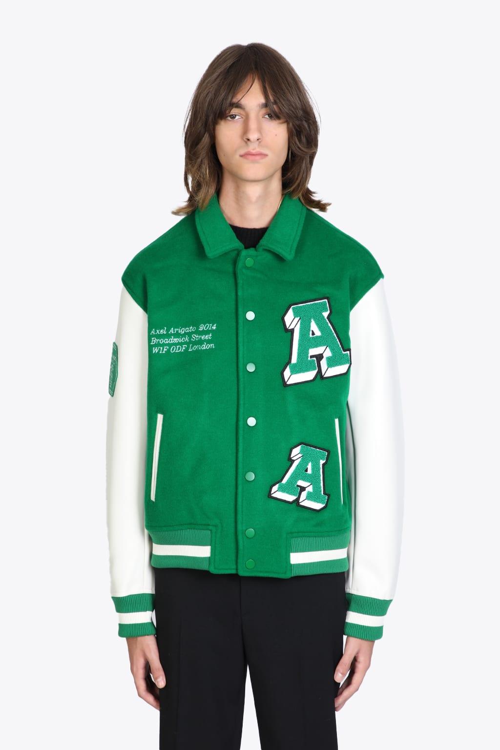 Axel Arigato Illusion Varsity Jacket Bright Green Wool Varsity Jacket ...