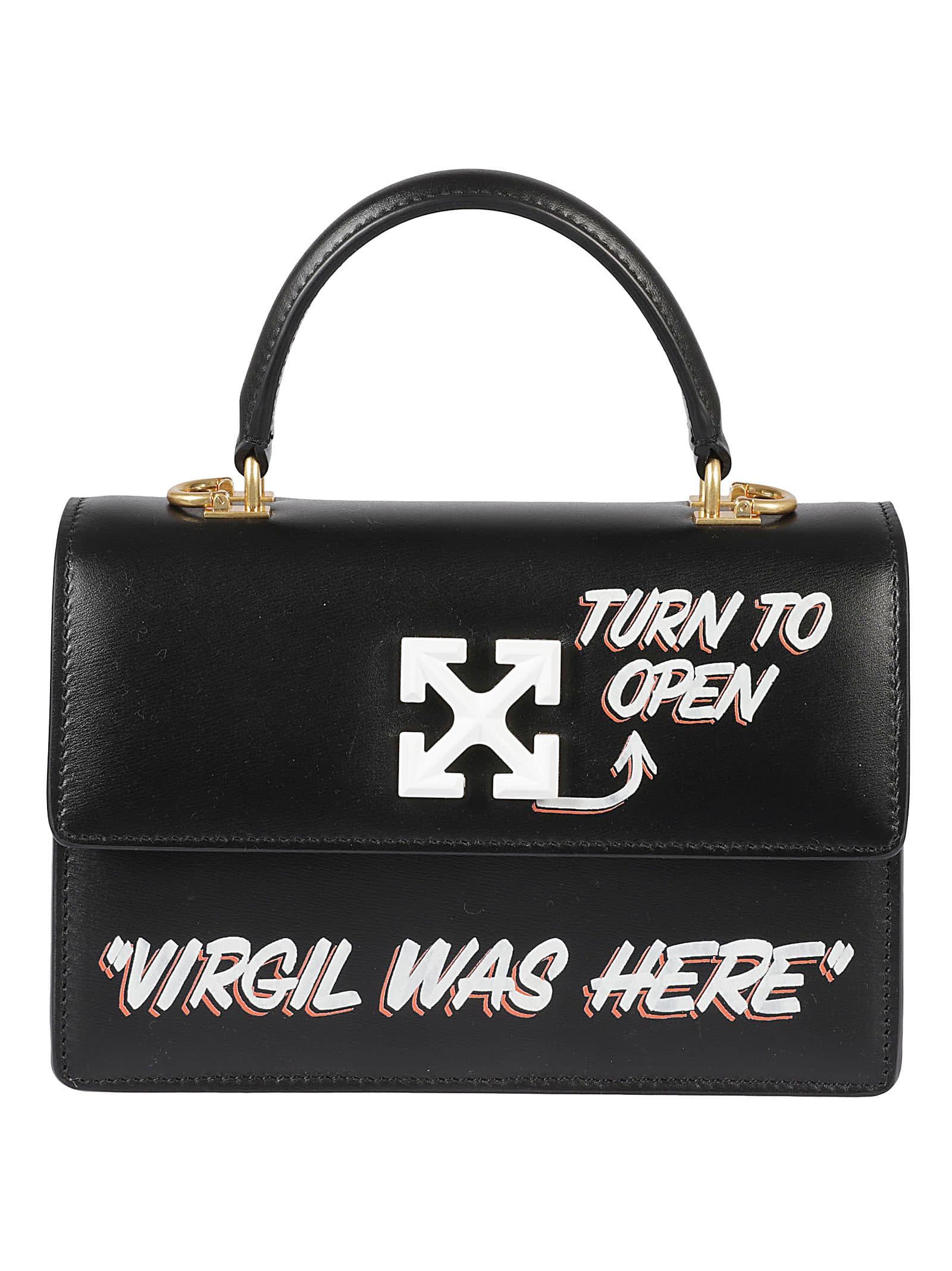 OFF-WHITE: Jitney 1.4 Off White leather bag - Black