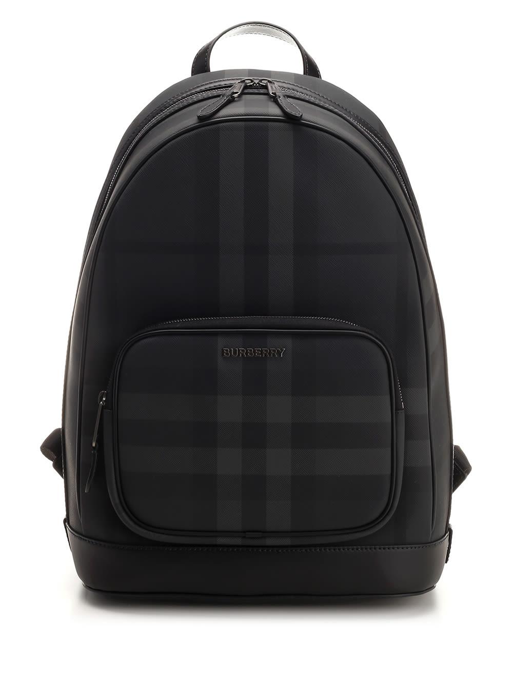 Burberry Check Backpack in Black for Men | Lyst