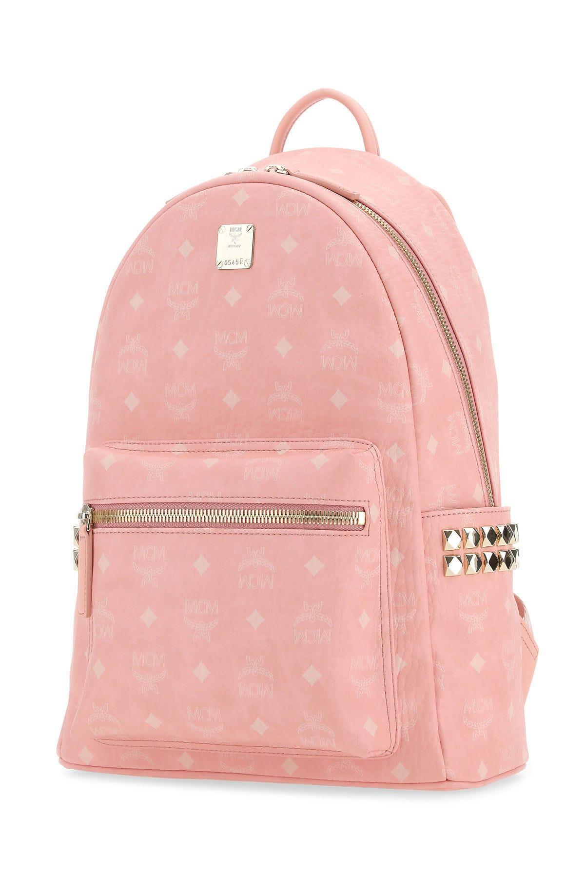 MCM Printed Canvas Stark Side Studs Backpack in Pink Lyst