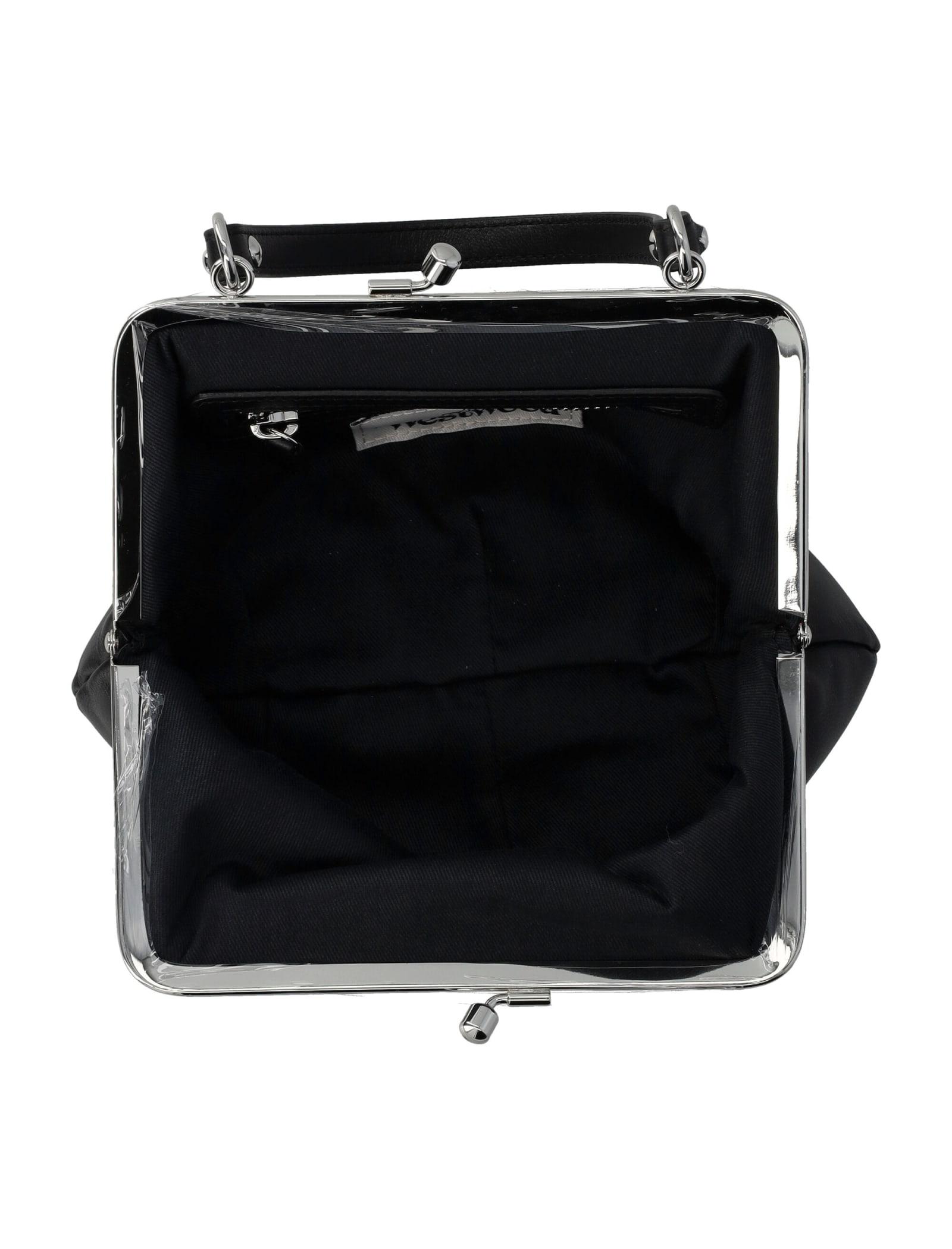 トートバッグ Vivienne Westwood Granny ORB Logo 4B010006W S000D N403 Tote Granny Frame Orb velvet tote bag in black - Vivienne