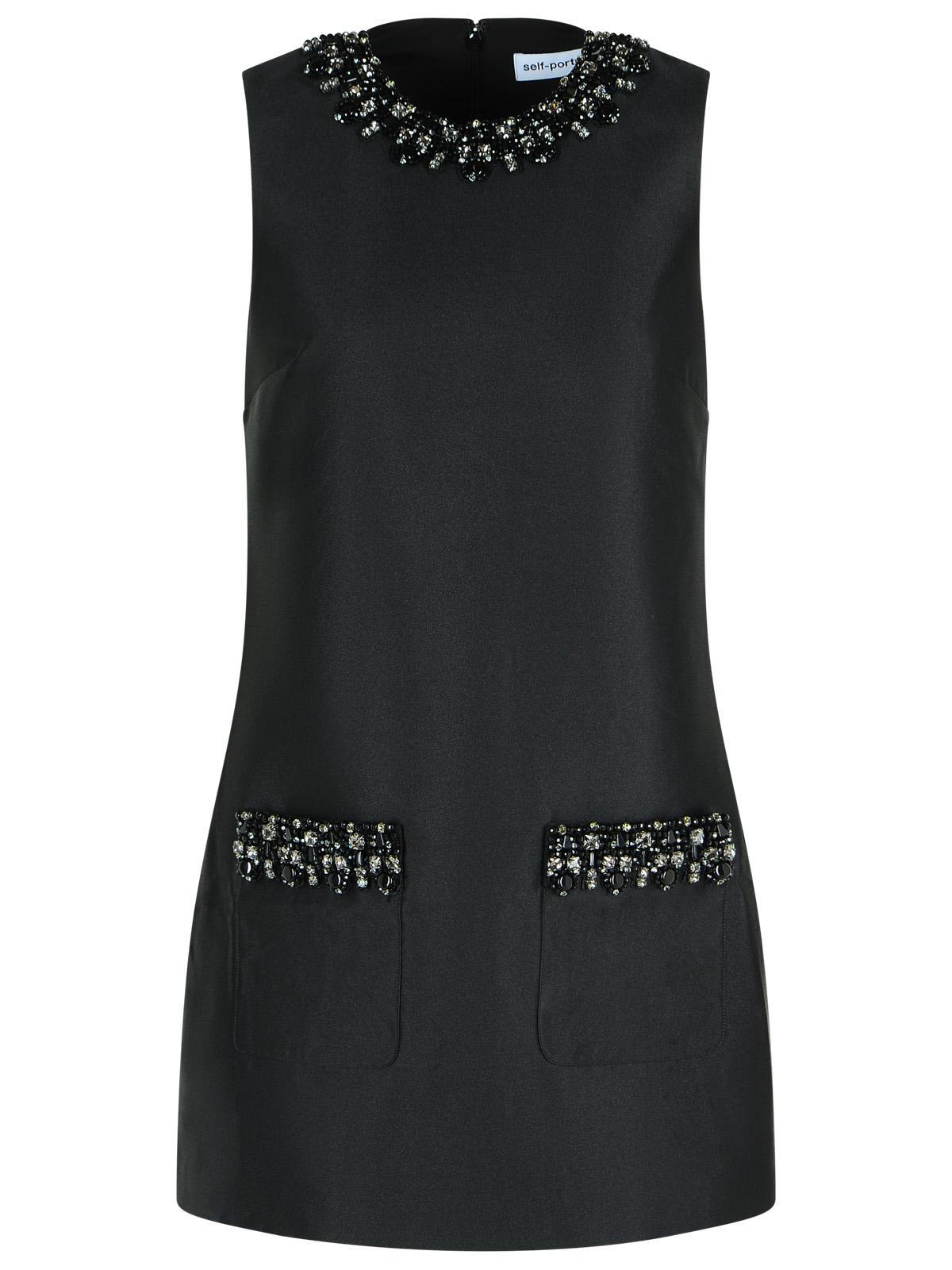 SALE【self-portrait】テクスチャード メタリック ミニドレス Black Textured Metallic Mini Dress – self-portrait-US
